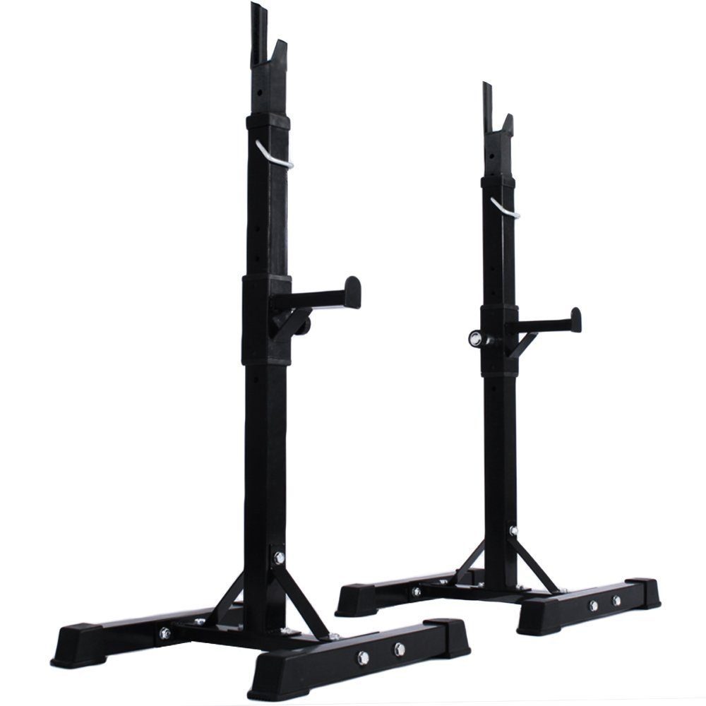 Squat Rack Langhantelablage - bis 300 kg, Zwei Ablagen, 12/6 fach verstellbar