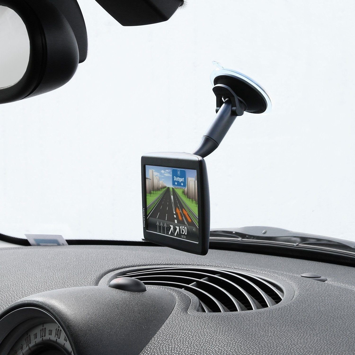 Wicked Chili Navigationsgeräte-Halterung Auto Halterung für TomTom START 42/52/62 VIA 52/62, (1er Set, 1-tlg., Made in Germany, Vibrationsfrei, 360°drehbar, KFZ-Saugnapfhalterung)