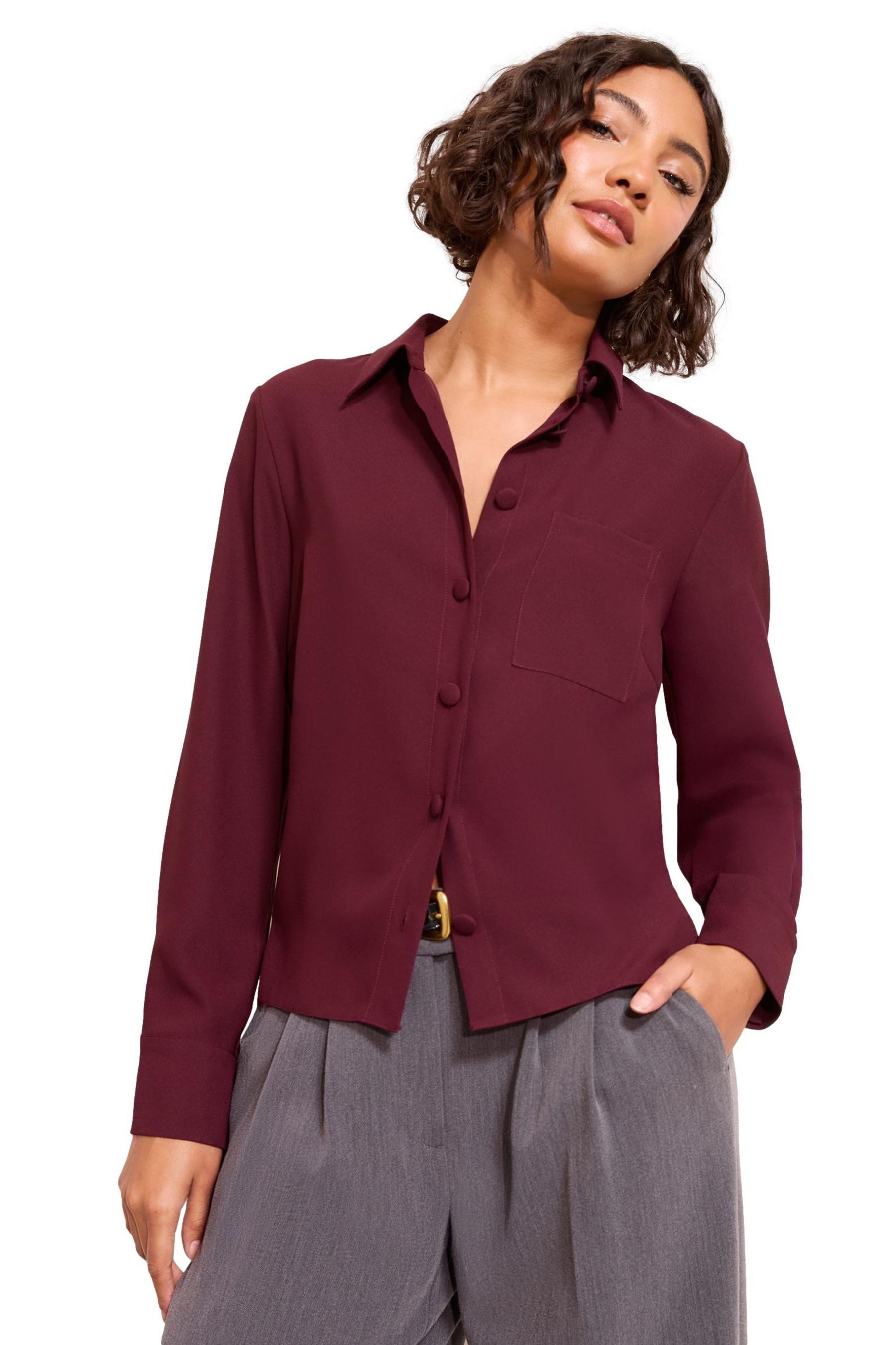 Langarmhemd Friends Like These Bluse mit verdeckten Knöpfen