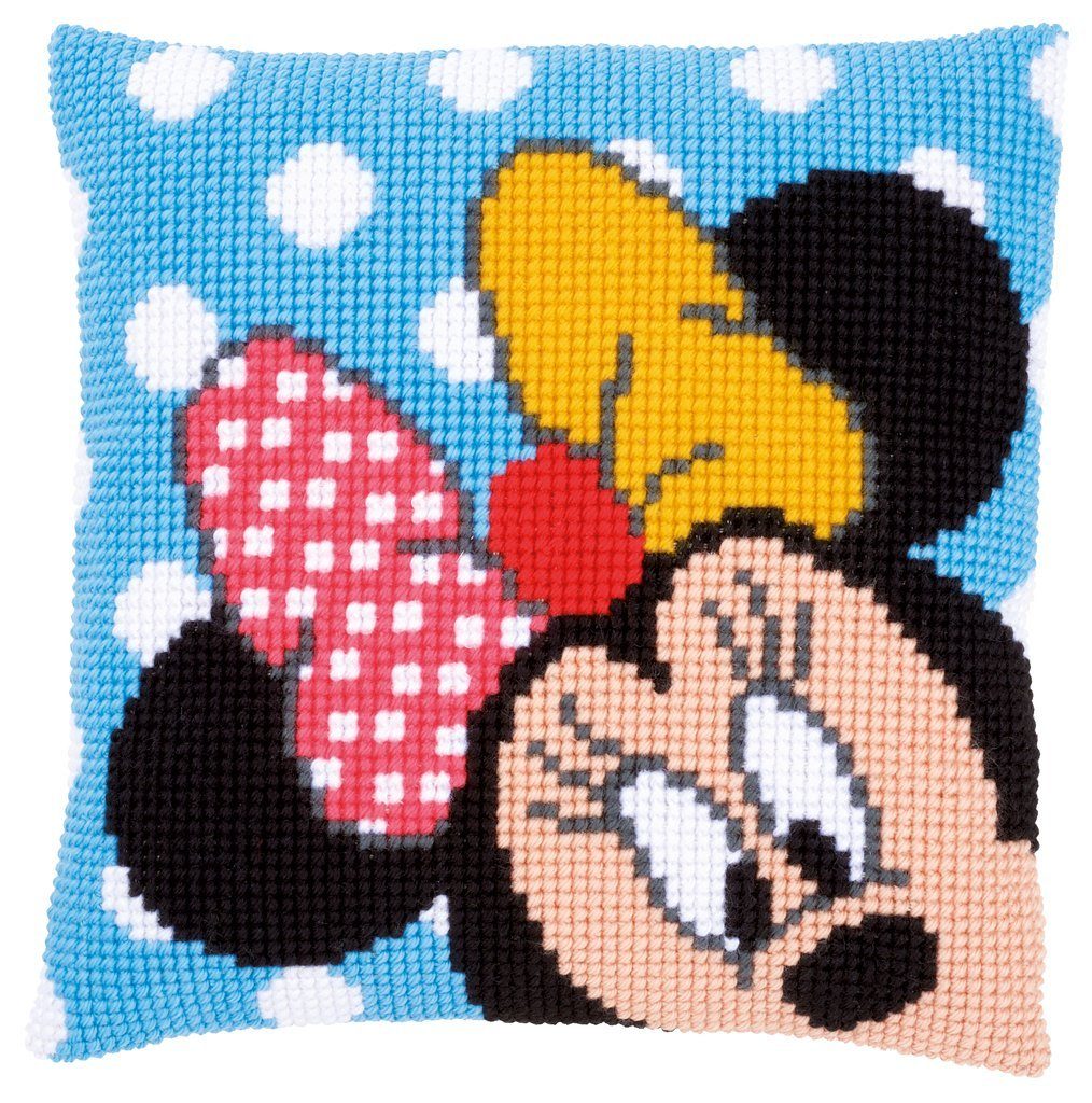 Vervaco Kreativset Vervaco PN-0167234 Kreuzstichkissenpackung Disney Minnie Peek-A-Boo, (Set, embroidery Kit), Made in Europe