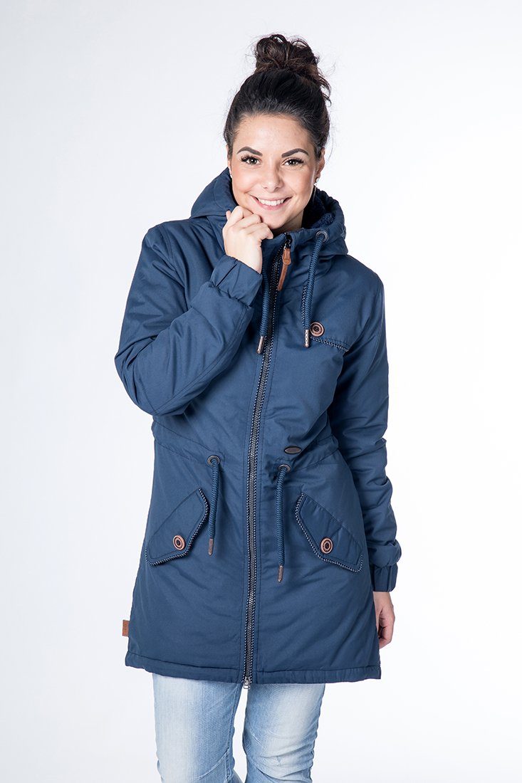 Alife & Kickin Funktionsparka CHARLOTTE II COAT CS mit hochschließendem Kragen und Kapuze navy