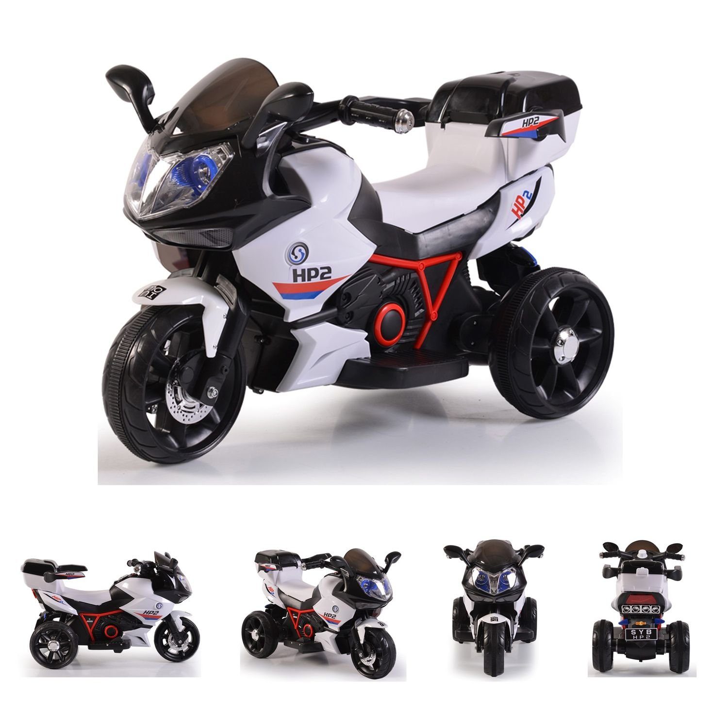Moni Elektro-Kindermotorrad Kinder Elektromotorrad HP2 FB-6187, Belastbarkeit 30 kg, mit Musikfunktion, Игрушкиkorb, ab 3 Jahre