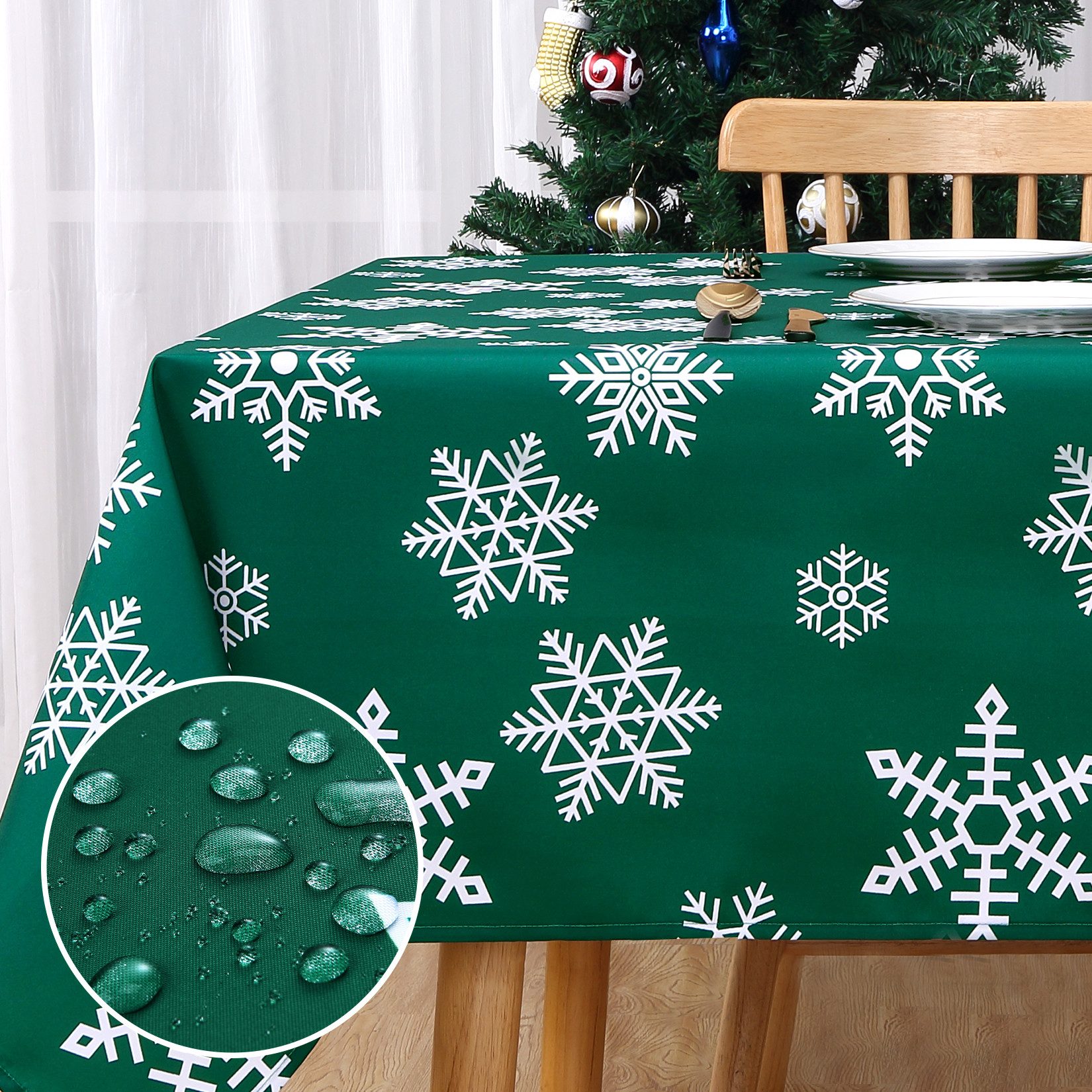 GarveeMore Tischdecke Schneeflocken Weihnachten Tischdecke, Tischwäsche günstig online kaufen
