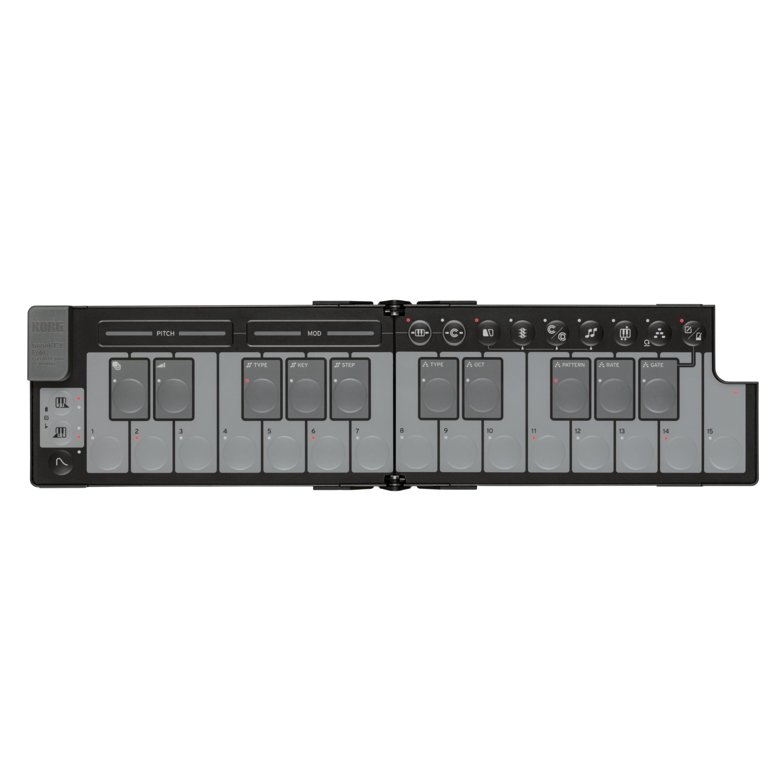 Korg Masterkeyboard (Masterkeyboards, MIDI-Keyboard mini), nanoKEY Fold BK - Midi Keyboard