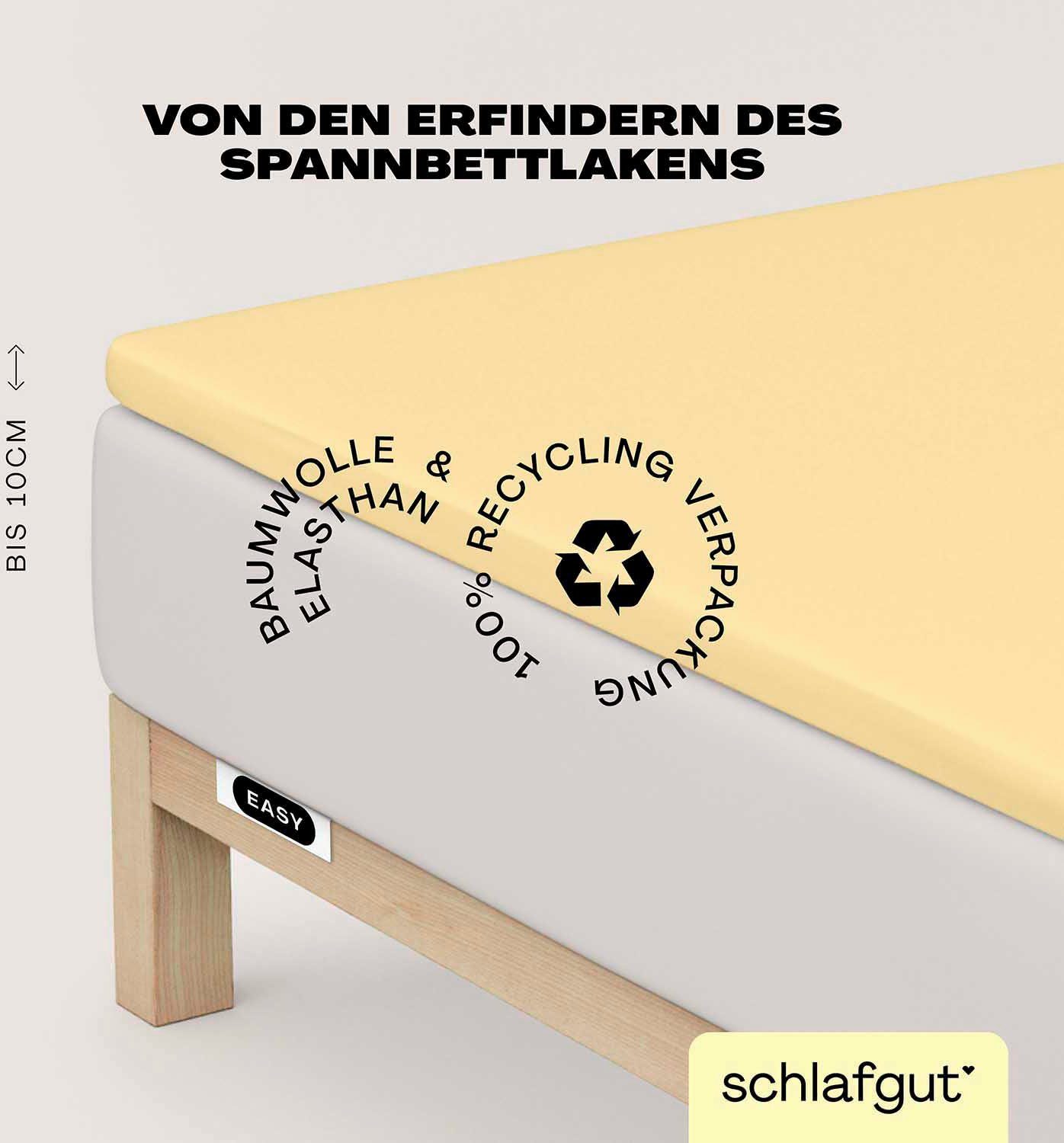 Schlafgut Spannbettlaken EASY Jersey Elasthan Topper, günstig online kaufen
