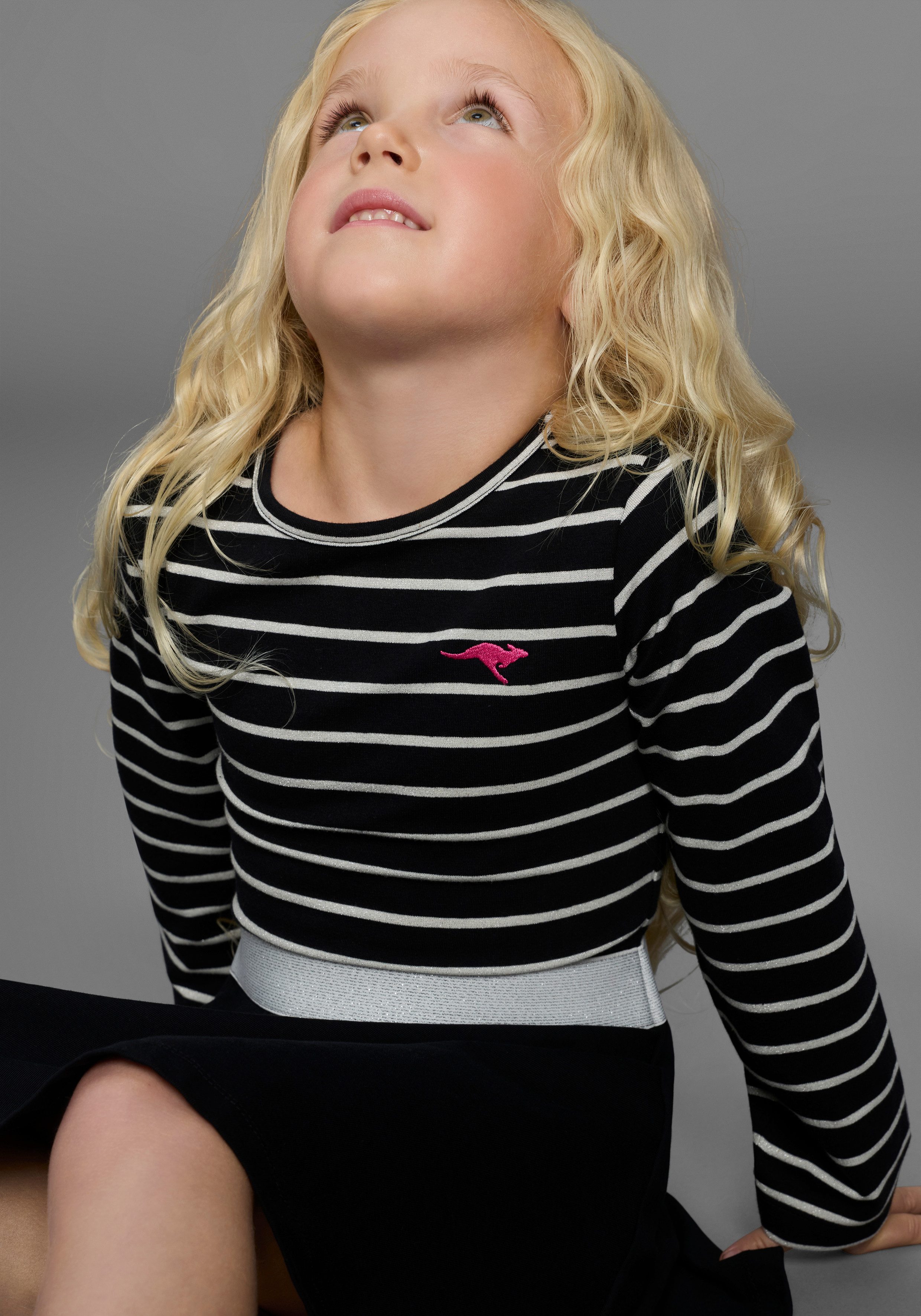 KangaROOS Jerseykleid Ringelkleid für kleine Mädchen Glitzer-Ringel, festliche Anlässe, kniefrei, modischer Stil