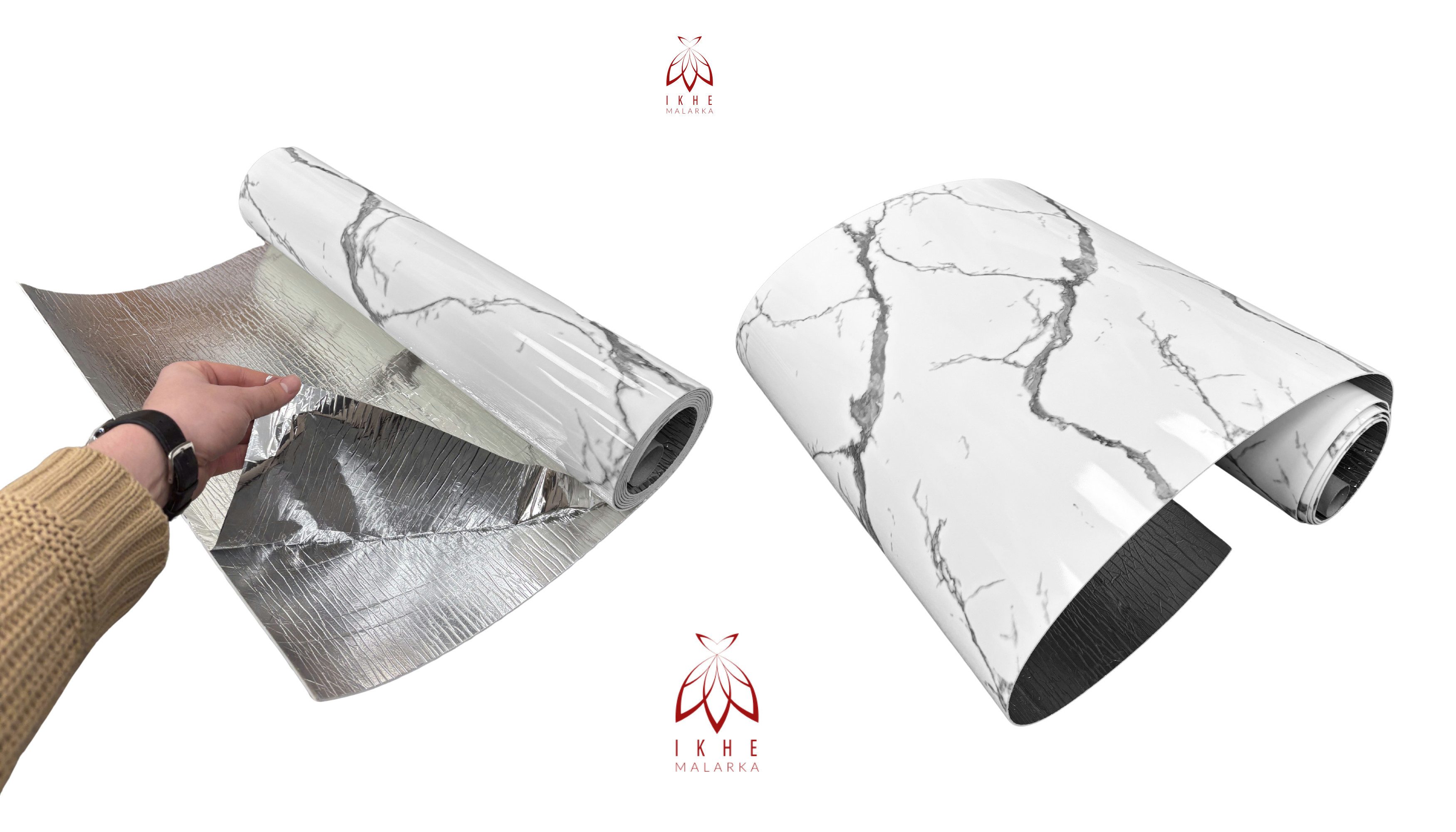 IKHEMalarka Wandpaneel Selbstklebende Flexible Schaum-Wandverkleidung 1,8 m², BxL: 60x300 cm, 1,8 qm, (1 Rolle = 1,8 m², 300x60cm) Schall- und wärmeisolierend,  – Bild 3 von 5
