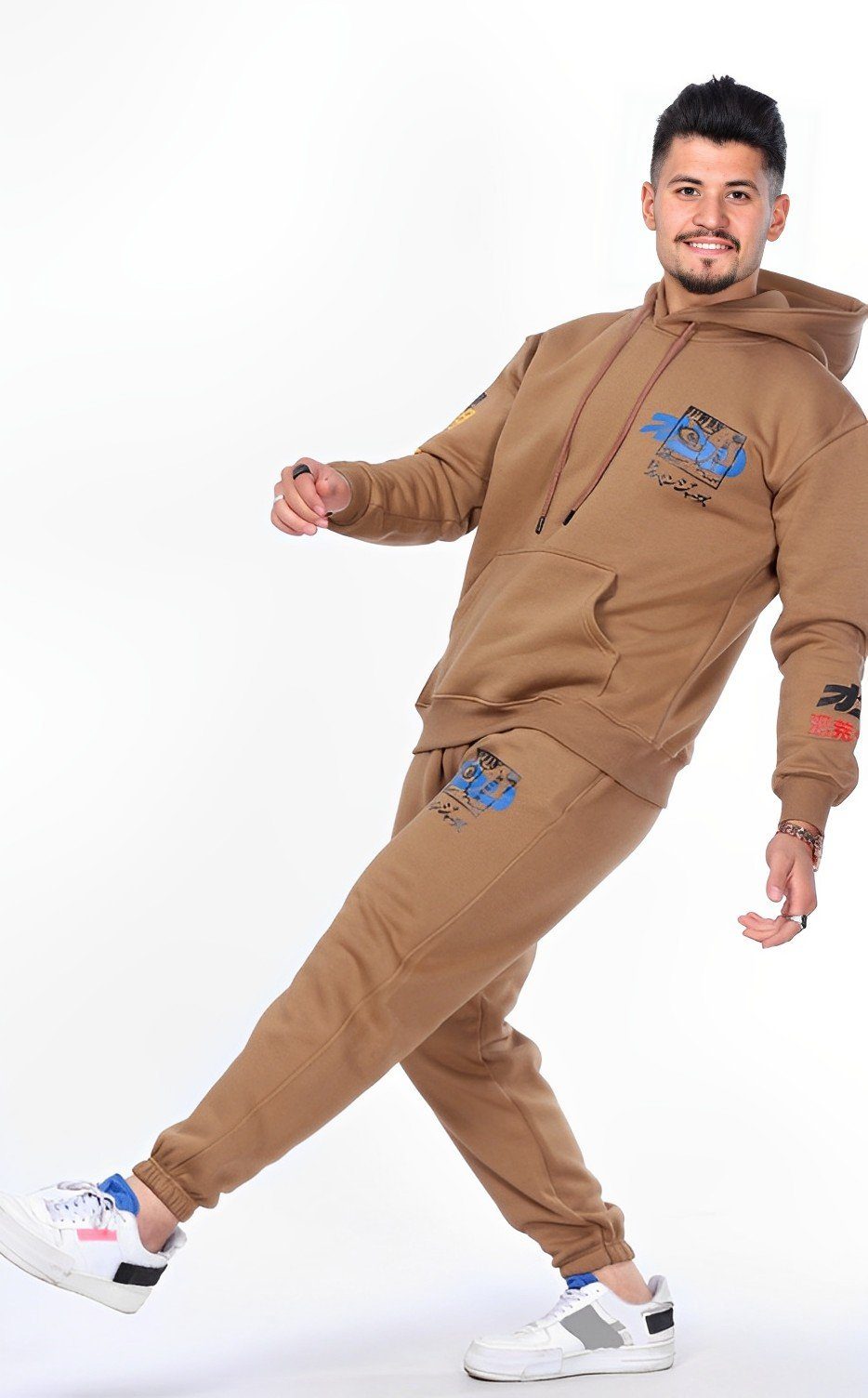 Baumwolle Braun aus ALGINOO reiner Trainingsanzug Trainingsanzug,
