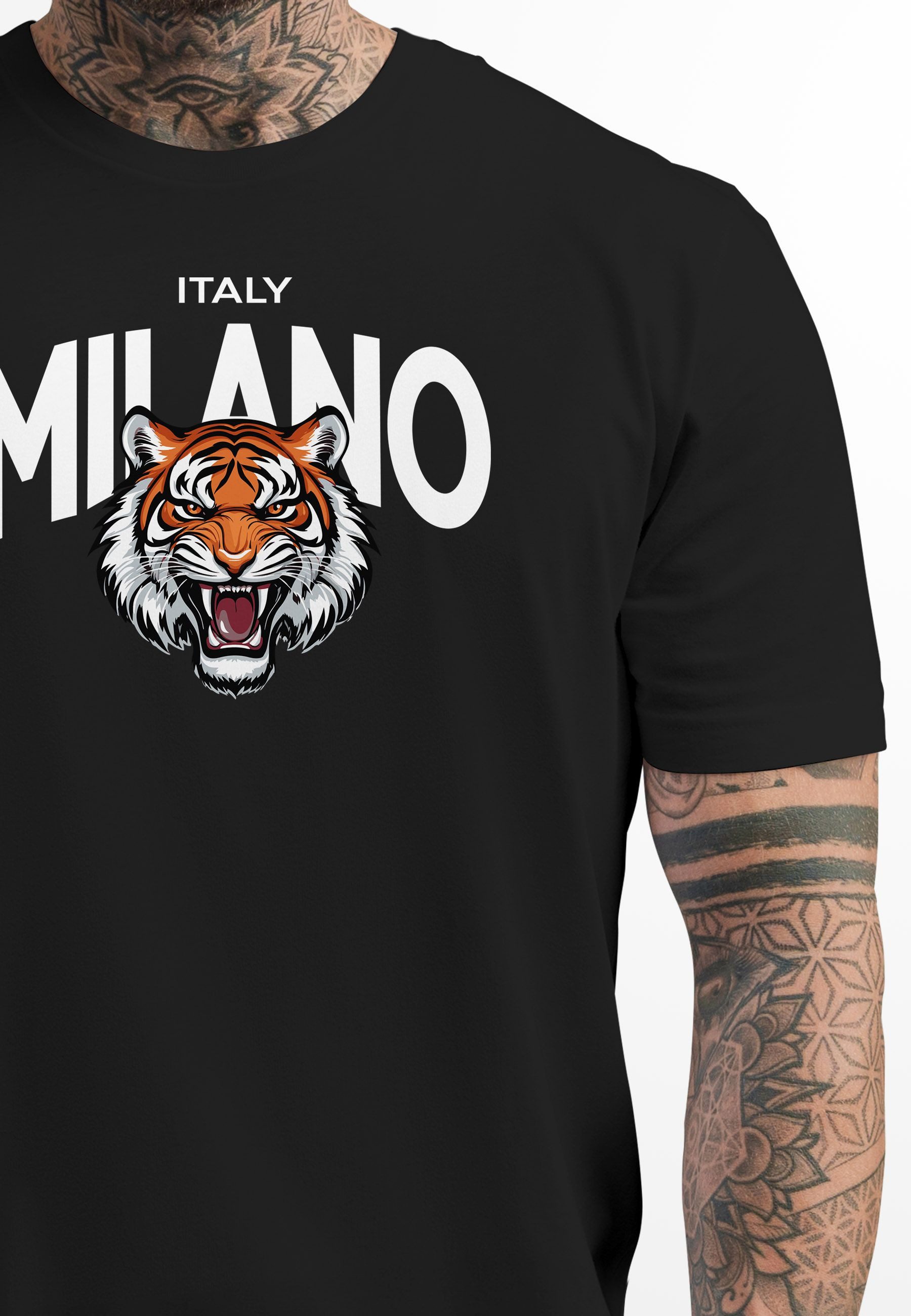 Neverless Print-Shirt Herren T-Shirt Tiger Frontprint günstig online kaufen