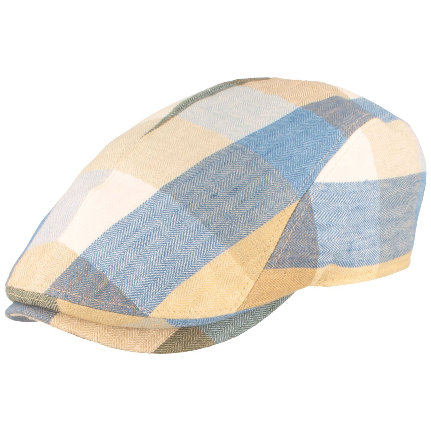 Göttmann Schiebermütze Schiebermütze Jackson Patchwork aus Leinen mit UPF 50+