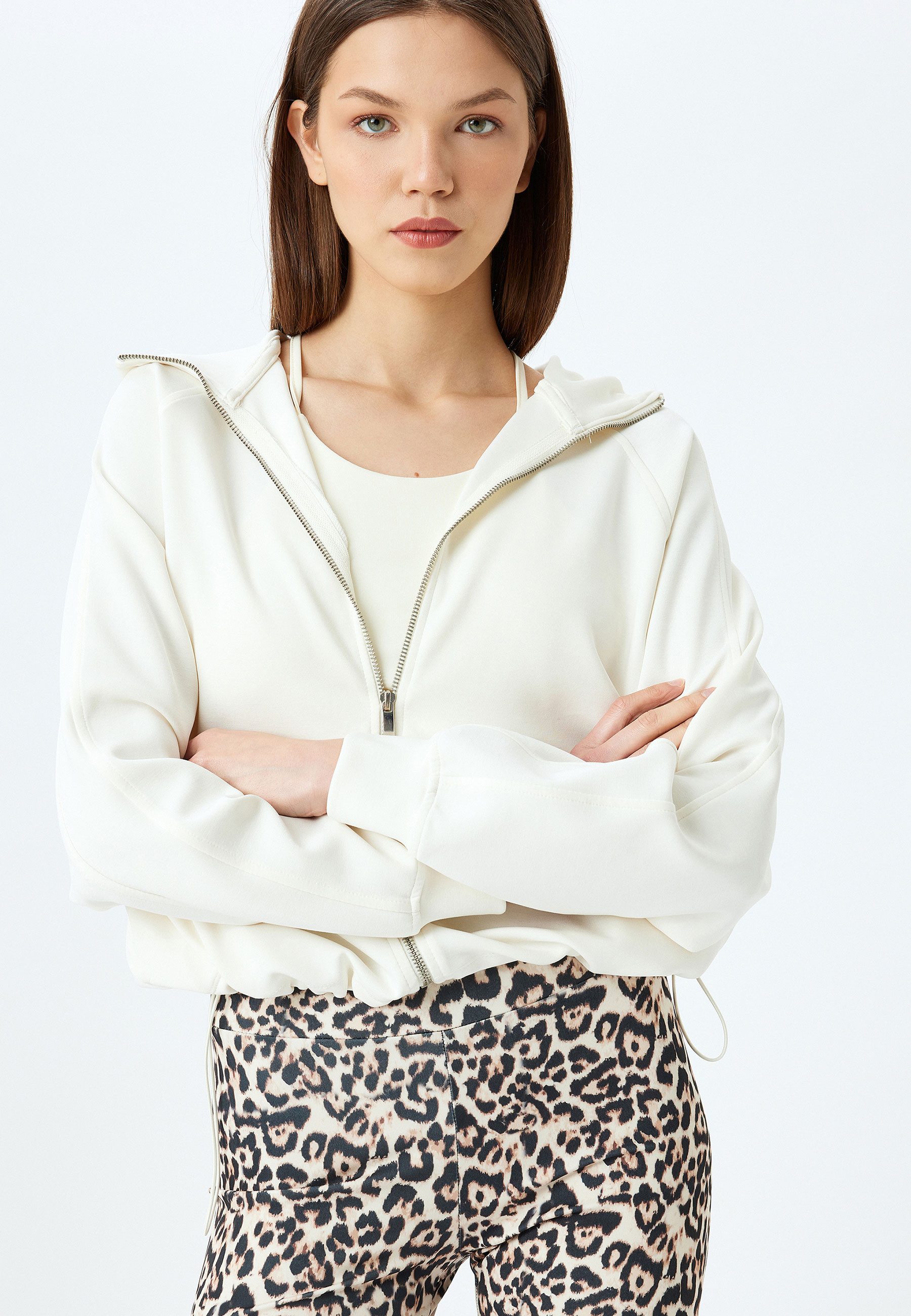 Koton Kapuzensweatshirt Kapuzenkragen Mit Reißverschlussdetail Kapuzensweatshirt