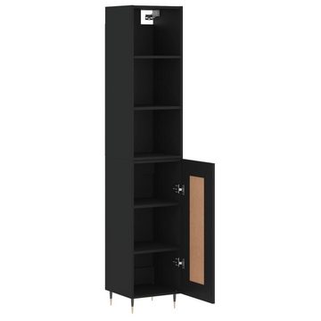 vidaXL Kleiderschrank Regal Highboard Schrank Schwarz 34,5x34x180 cm Holzwerkstoff