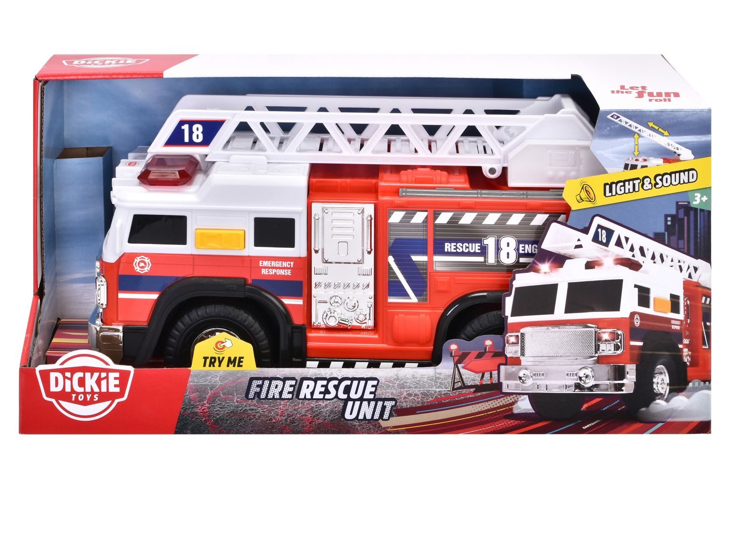 Dickie Toys Spielzeug-Auto Feuerwehrauto 30cm Fire Truck Licht Sound Leiter günstig online kaufen