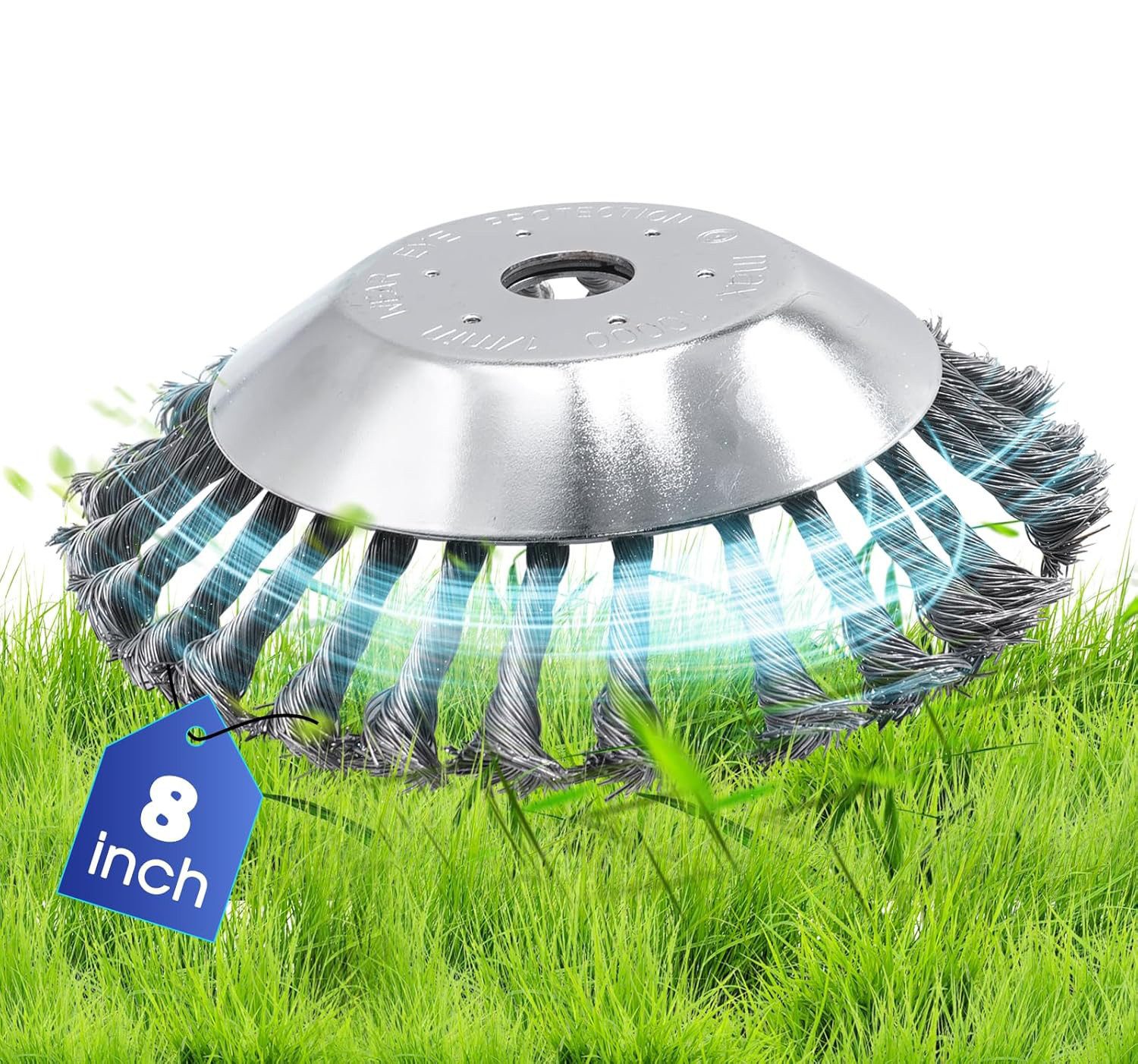 BlingBin Rasenkante Wildkraut Fugenbürste Unkrautbürste Motorsense Freischneider gezopfter, 1er Set, 200 mm x 25,4 mm, Durchmesser Stahlbürste 200 mm, Durchmesser Aufnahmebohrung 25.4 mm