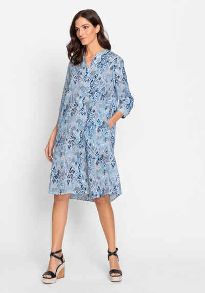 Olsen Blusenkleid mit modernem Allover-Ikat-Print