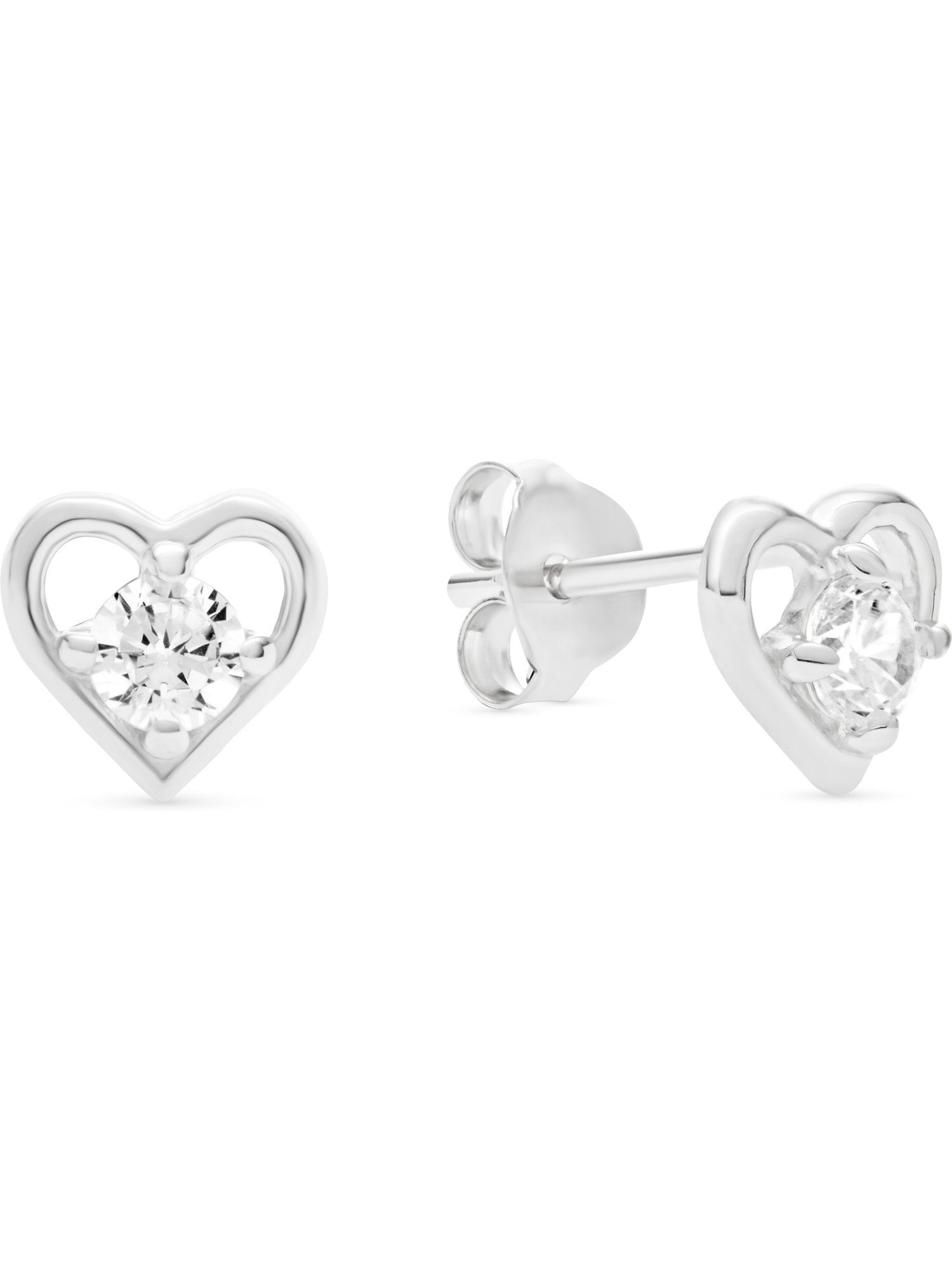 FAVS Paar Ohrhänger FAVS Damen-Ohrhänger 925er Silber 2 Zirkonia Herz