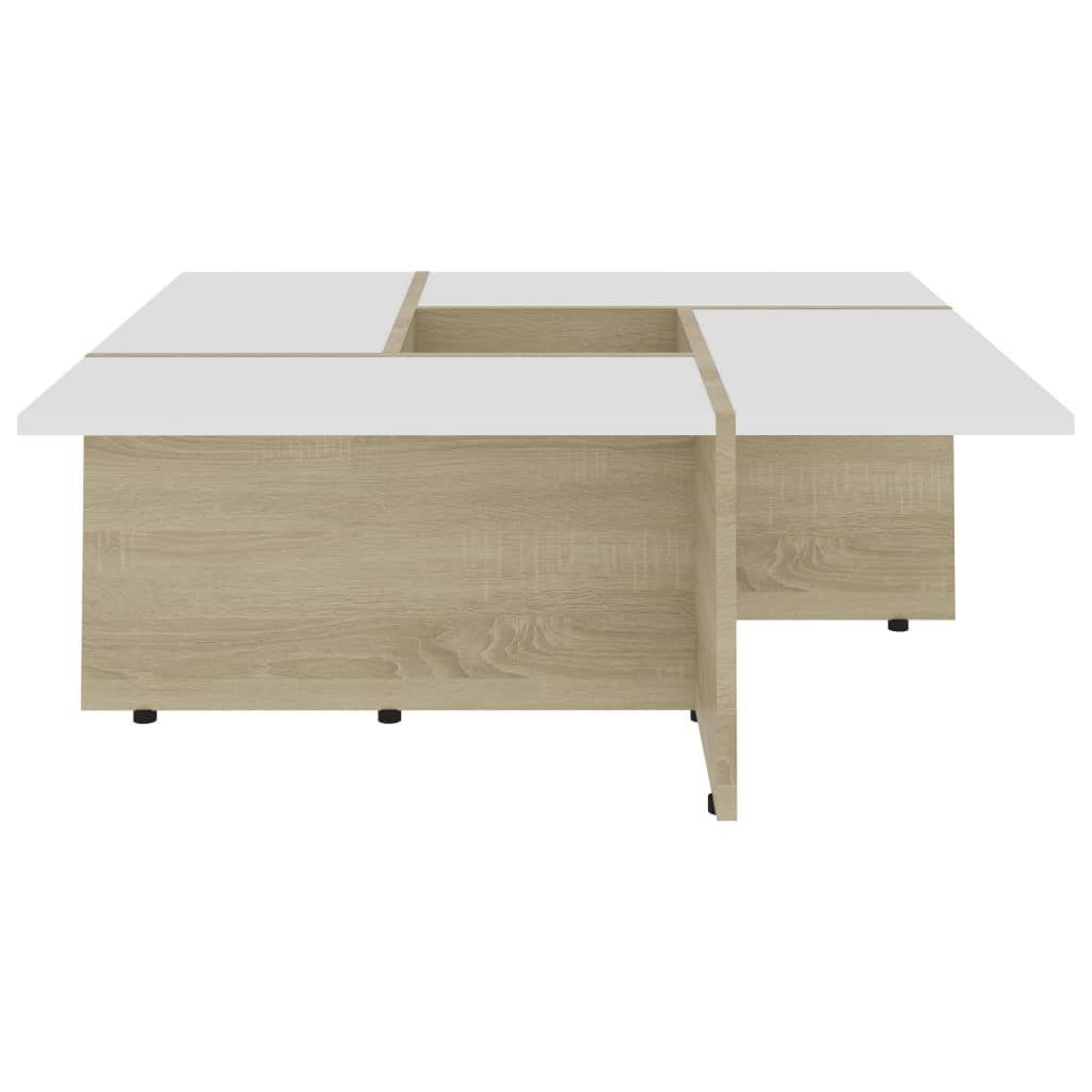 vidaXL Couchtisch Couchtisch Weiß cm Sonoma-Eiche Weiß Weiß und und Holzwerkstoff | (1-St) und Sonoma-Eiche 79,5x79,5x30 Sonoma-Eiche