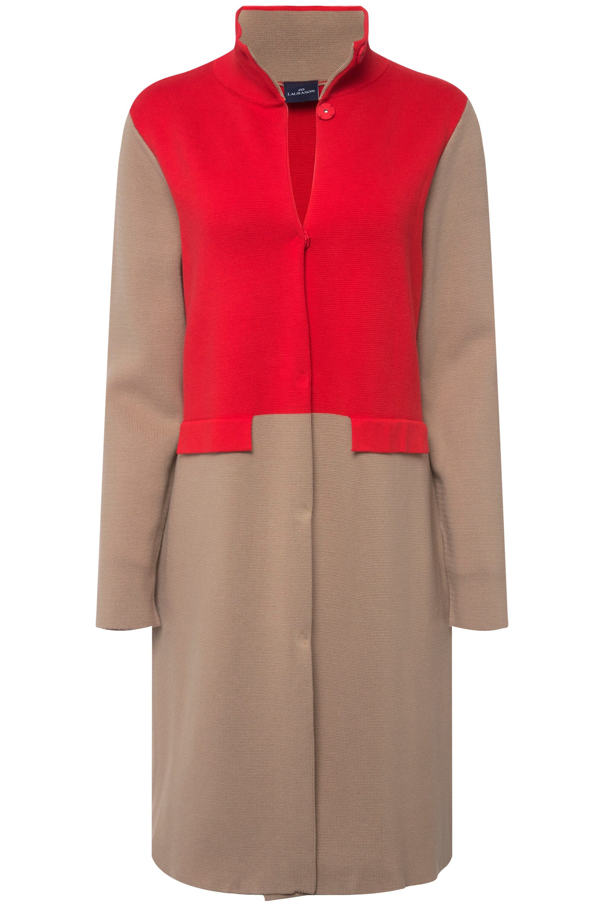 Laurasøn Strickjacke Strickjacke zweifarbig Stehkragen Druckknöpfe günstig online kaufen