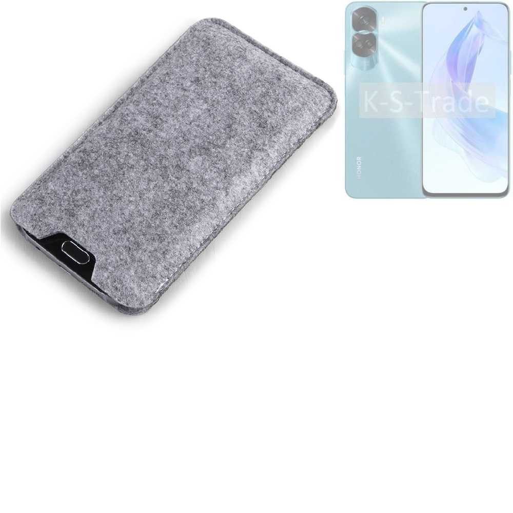 K-S-Trade Handyhülle für Honor 90 Lite, Filz Handyhülle Schutzhülle Filztasche Filz Tasche Case Sleeve