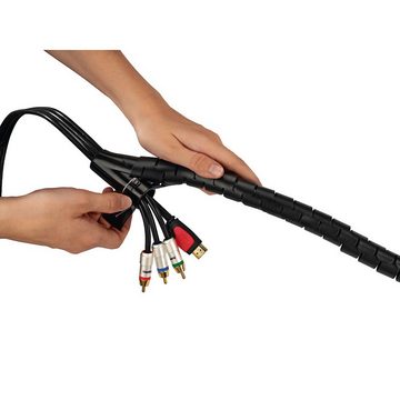 Hama Kabelführung Flexibler Spiral-Kabelschlauch mit Einzieh-Werkzeug, 20 mm, 2,5 m, Mit Einzieh-Werkzeug
