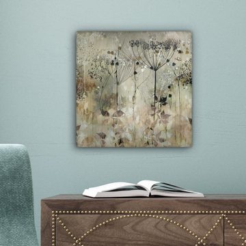 OneMillionCanvasses® Leinwandbild Blumen - Grau - Natur - Kunst, (1 St), Leinwand Bilder für Wohnzimmer Schlafzimmer, 20x20 cm
