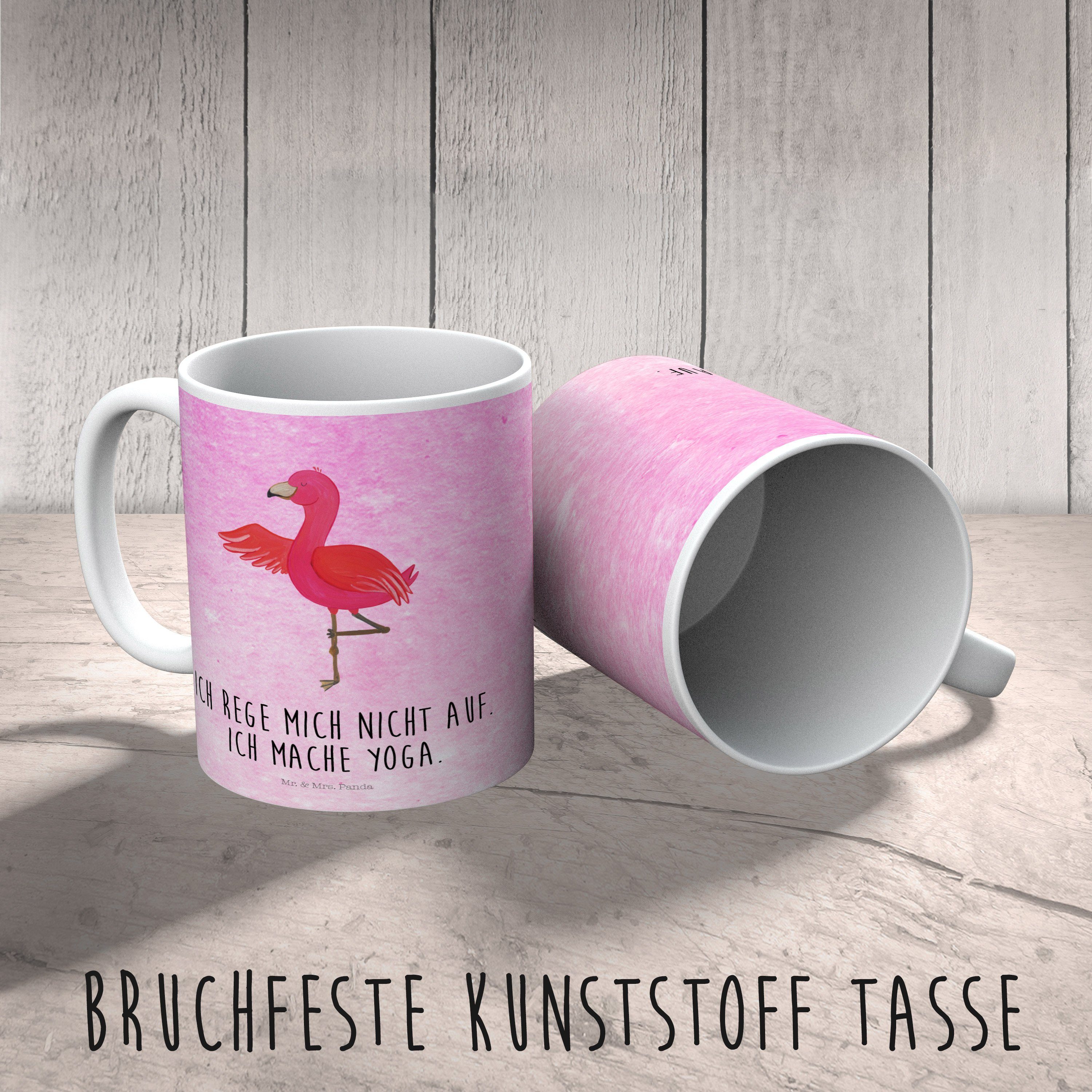 & Kunststoffbecher, Aquarell Flamingo Mrs. Kunststoff Geschenk, Kinderbecher - Mr. Pink Panda - Reisebech, Yoga