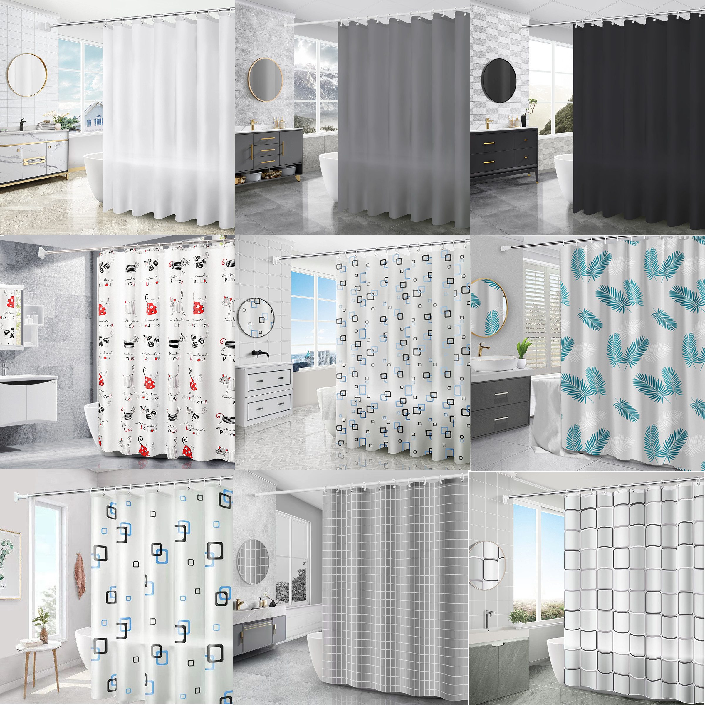 Coradoma Duschvorhang Badewannenvorhang 180x200cm inkl. Ringe für Dusche Vo günstig online kaufen