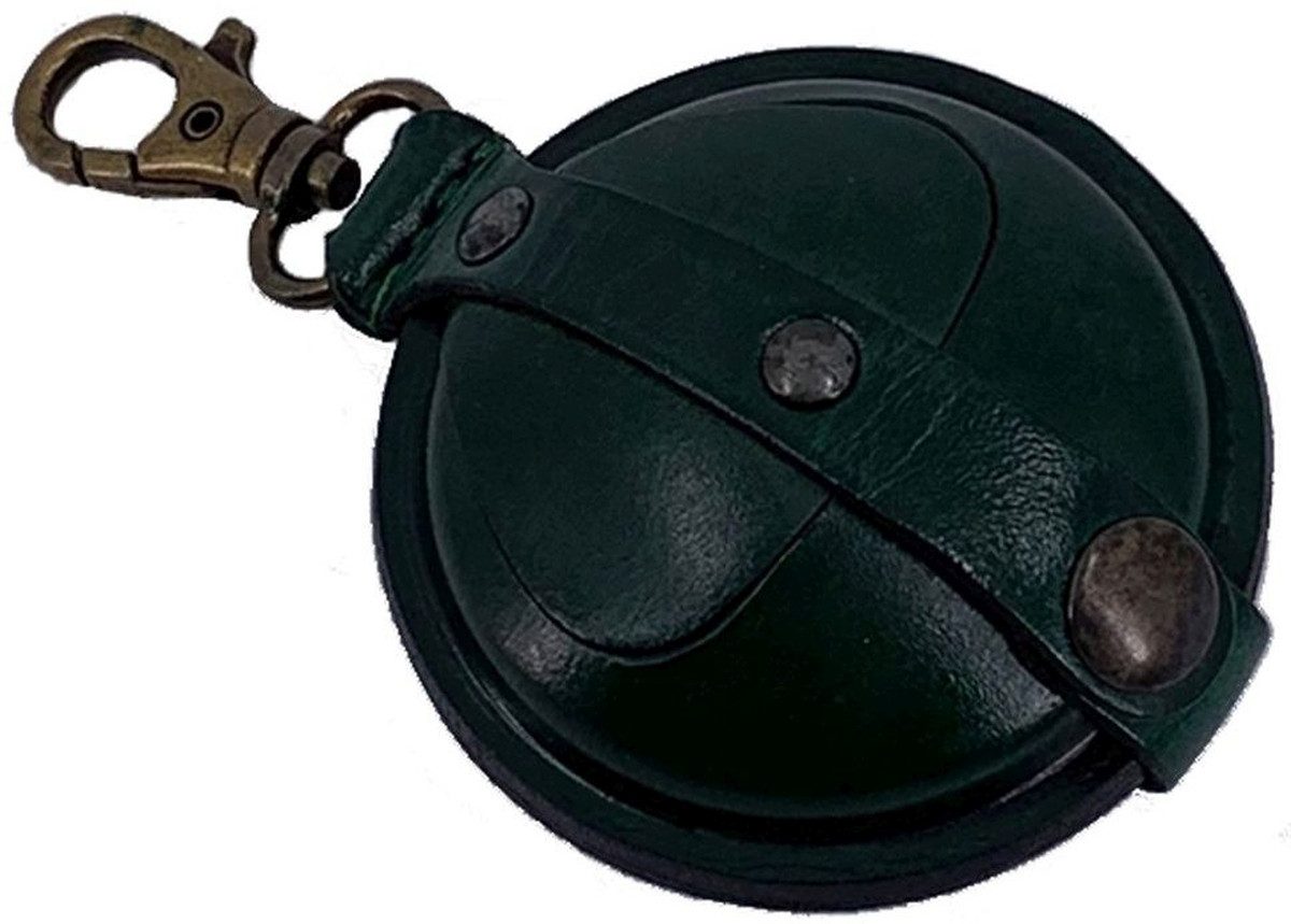 Mika Gürteltasche Schlüsselanhänger / Kleingeldbörse klein Sattelleder 7cm grün