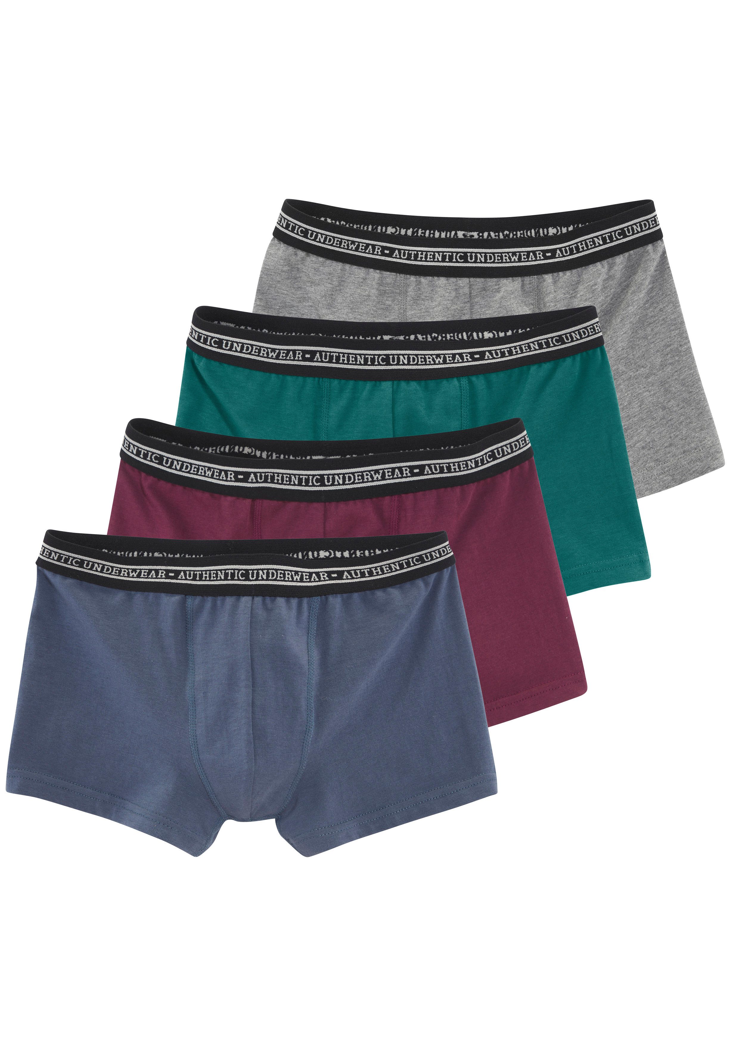 AUTHENTIC LE JOGGER Boxer Boxershorts für Jungen (Packung, 4-St) unifarben, mit Logobund, Baumwollmischung