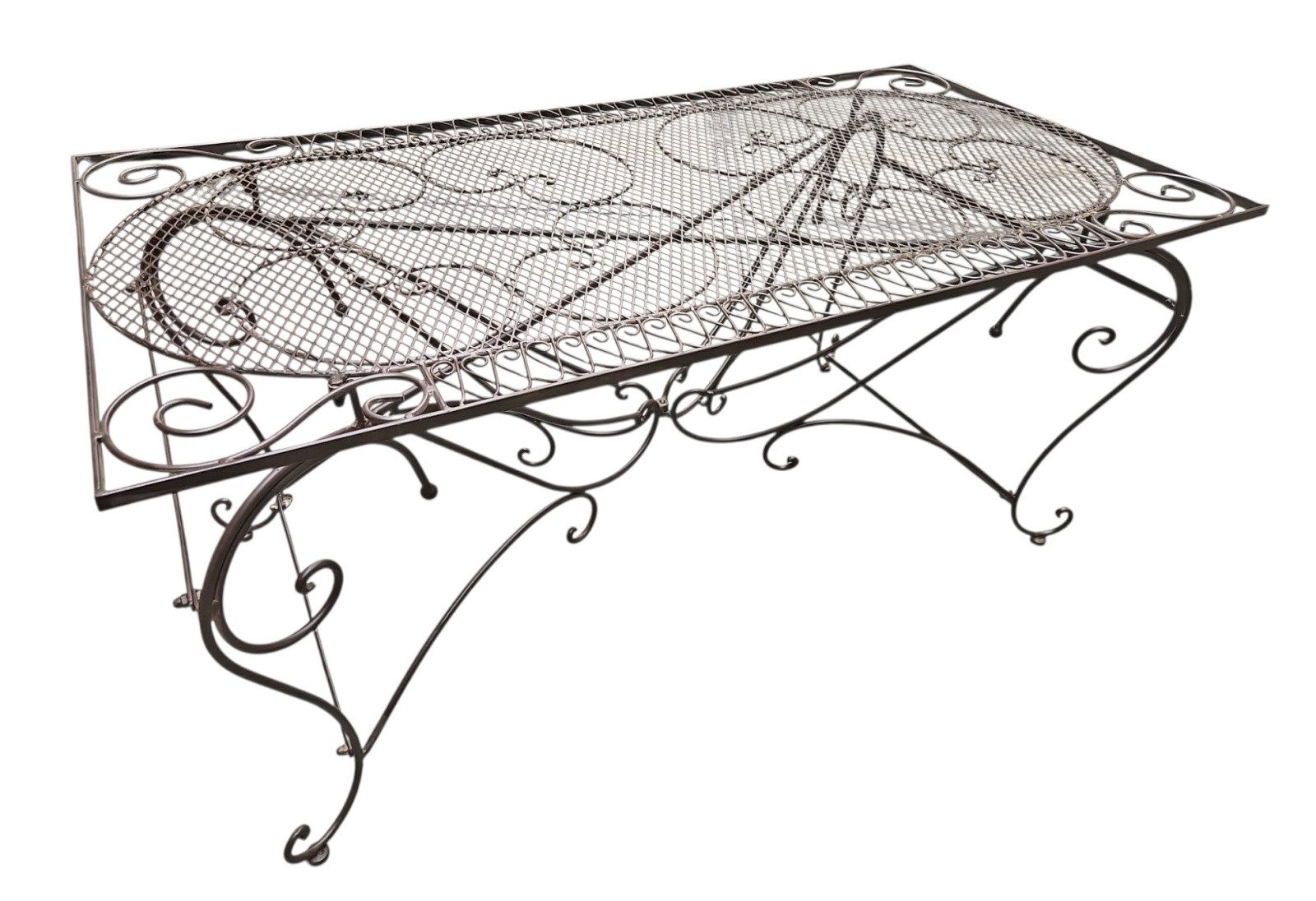 Aubaho Dekoobjekt Gartentisch aus Eisen 160x80cm braun - Replikat Retro Design Dekoratio