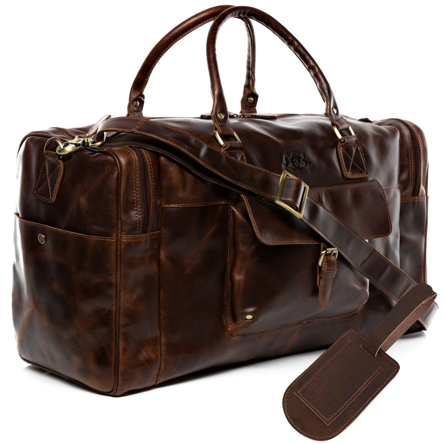 Reisetasche YALE Weekender groß Handgepäck echt Leder