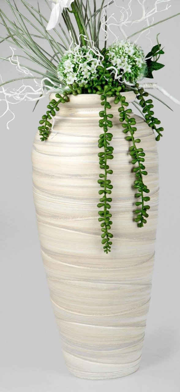 formano Bodenvase Relief, Creme H:50cm D:25cm Keramik