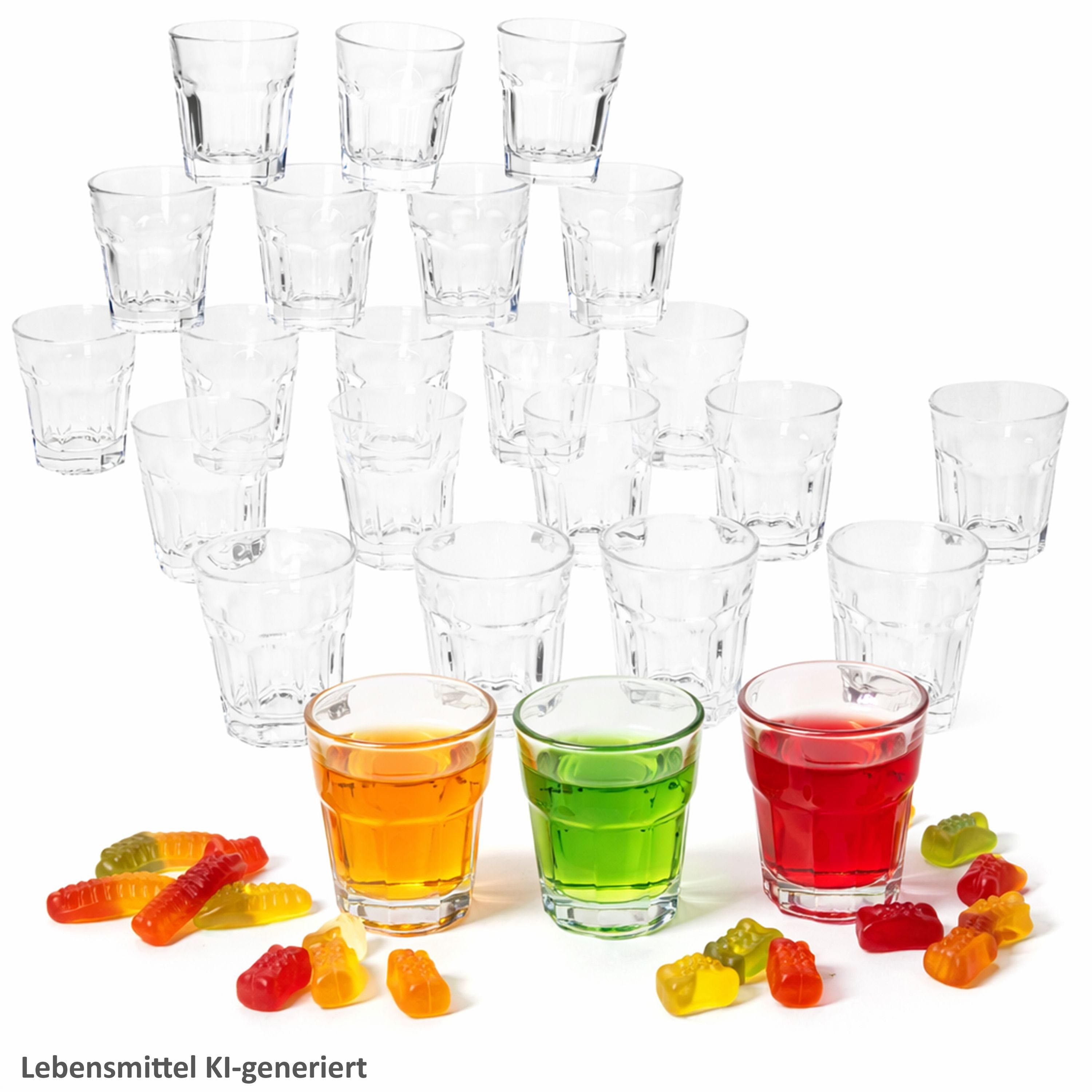 MamboCat Schnapsglas MamboCat 24x Queen Schnapsgläser 2cl bis 4cl Shot-Glas Stamper Party, Glas