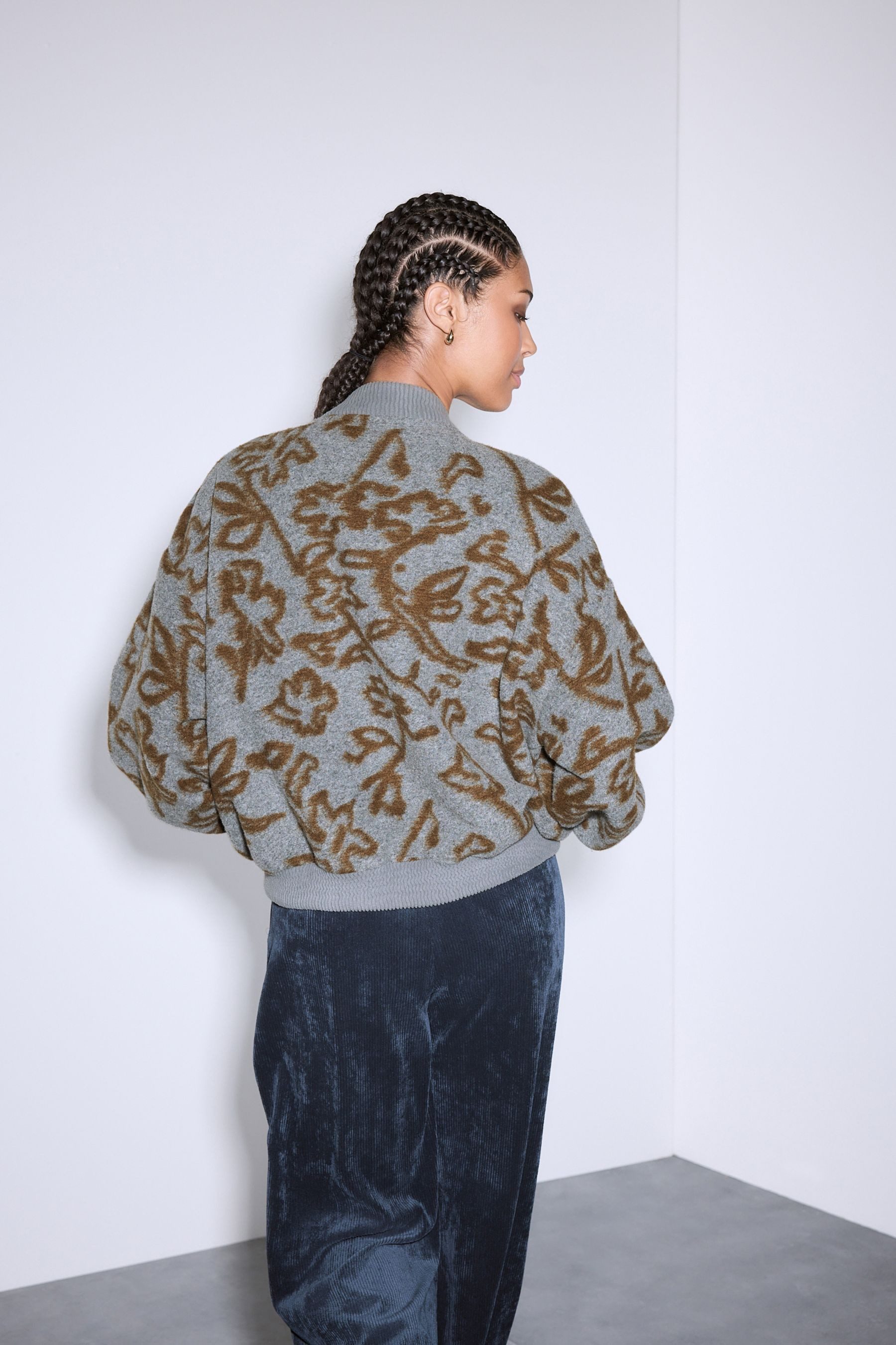 Next Strickpullover Bomberjacke mit geripptem Ballonsaum günstig online kaufen