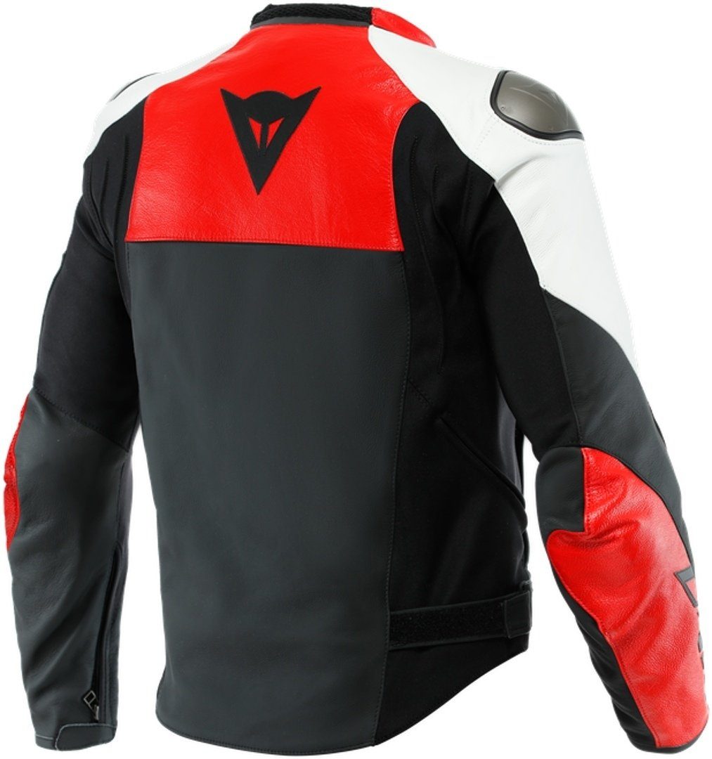 Dainese Motorradjacke Sportiva Motorrad Lederjacke Black/Red/White