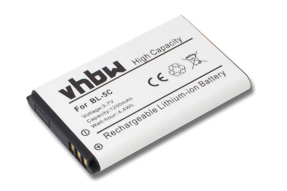vhbw kompatibel mit Wiko Riff, Lubi 2 Smartphone-Akku Li-Ion 1200 mAh (3,7 V)