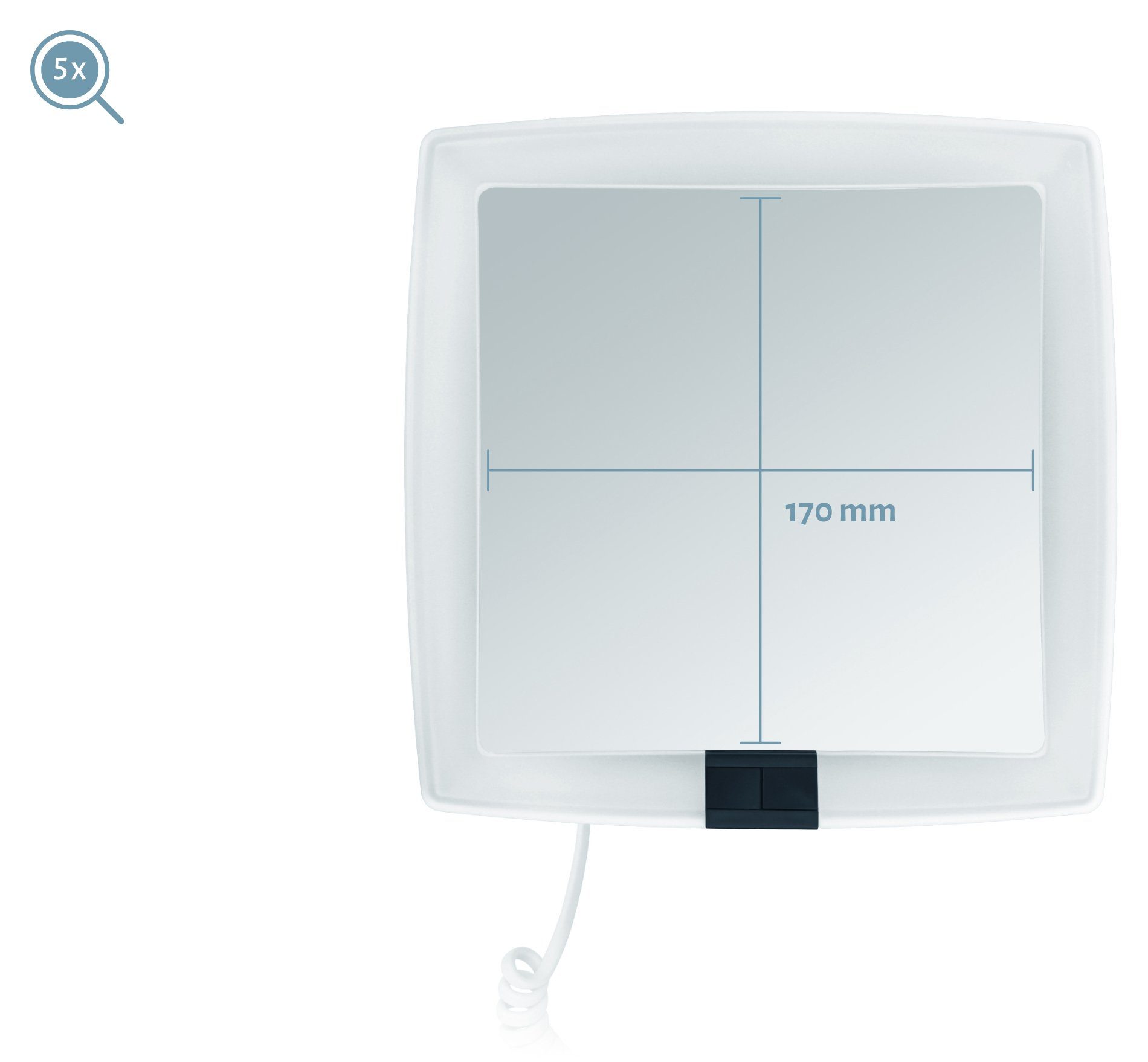 Sensor Vergrößerungsspiegel Kosmetikspiegel Kabel LED 5fach weißes Kosmetikspiegel Verona, Libaro