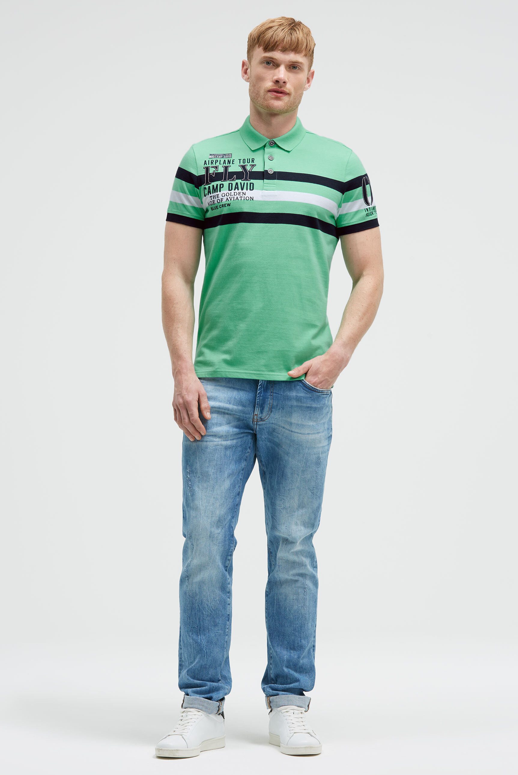 CAMP DAVID Poloshirt mit Stickerei