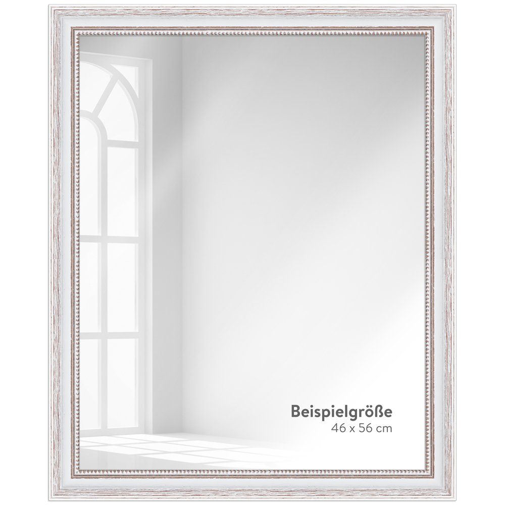 WANDStyle Wandspiegel H390, Landhaus Spiegel Weiß 46x56 cm, Wandspiegel, Ganzkörperspiegel Groß – Bild 4 von 5