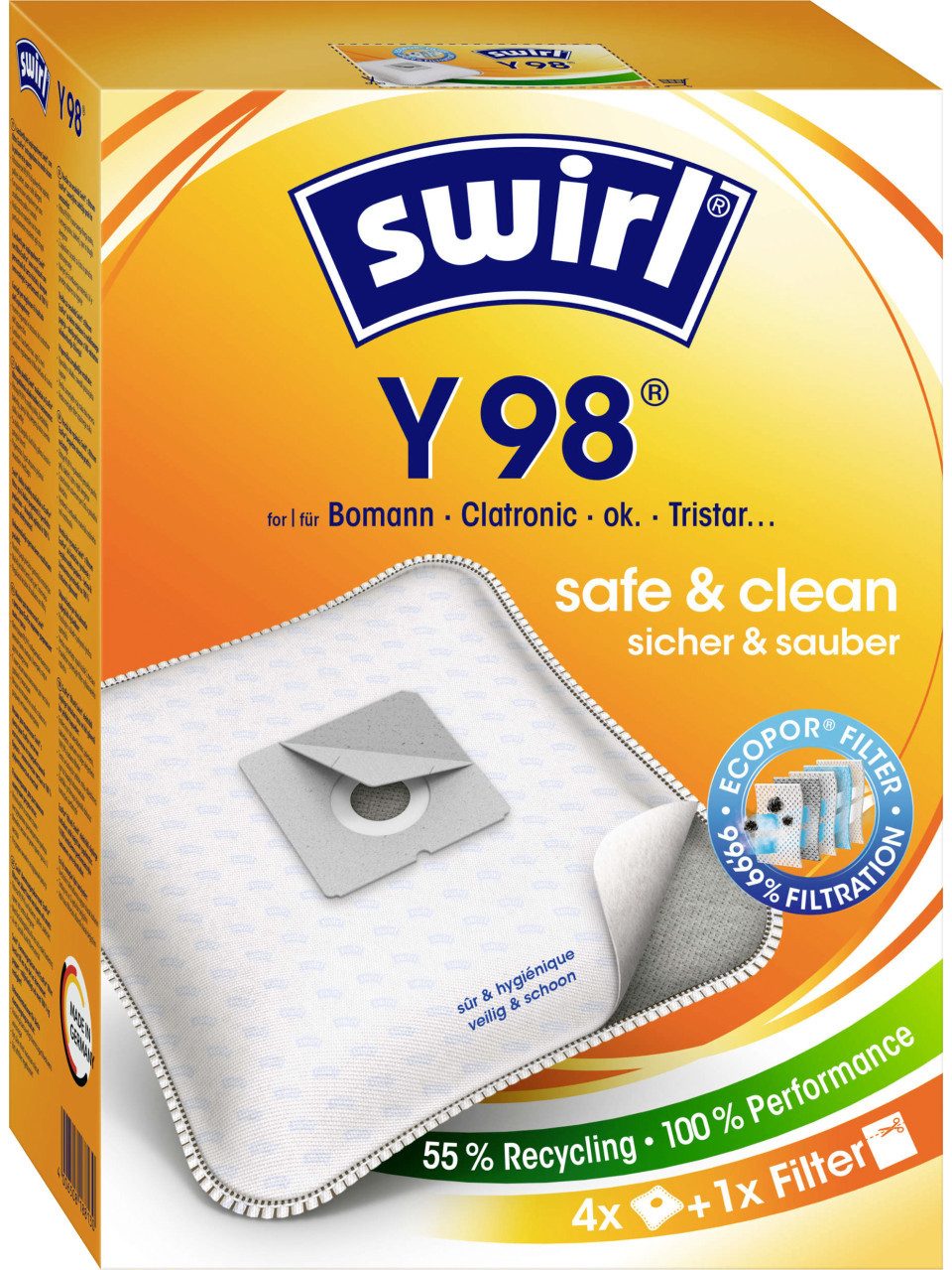 Swirl Пылесборники Swirl Y 98 EcoPor Пылесборники 4 Staubbeutel