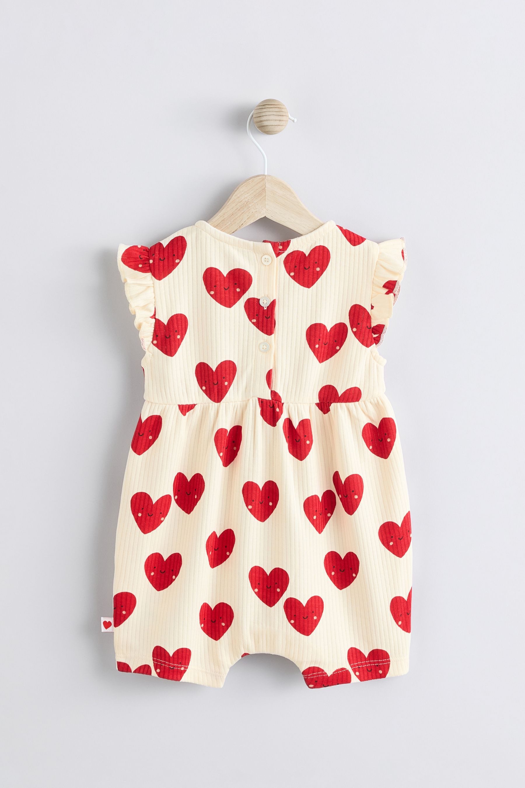 Next Strampler Babystrampler mit Rüschen und Herz-Print (1-tlg)