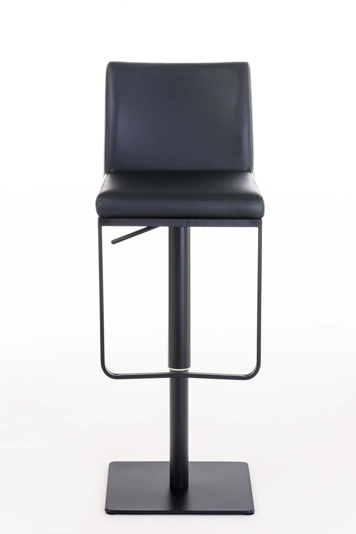 Hocker (mit 360° - - Panda Fußstütze höhenverstellbar & Theke für drehbar - Barhocker - TPFLiving Küche), Kunstleder Metall matt Sitzfläche: schwarz Schwarz