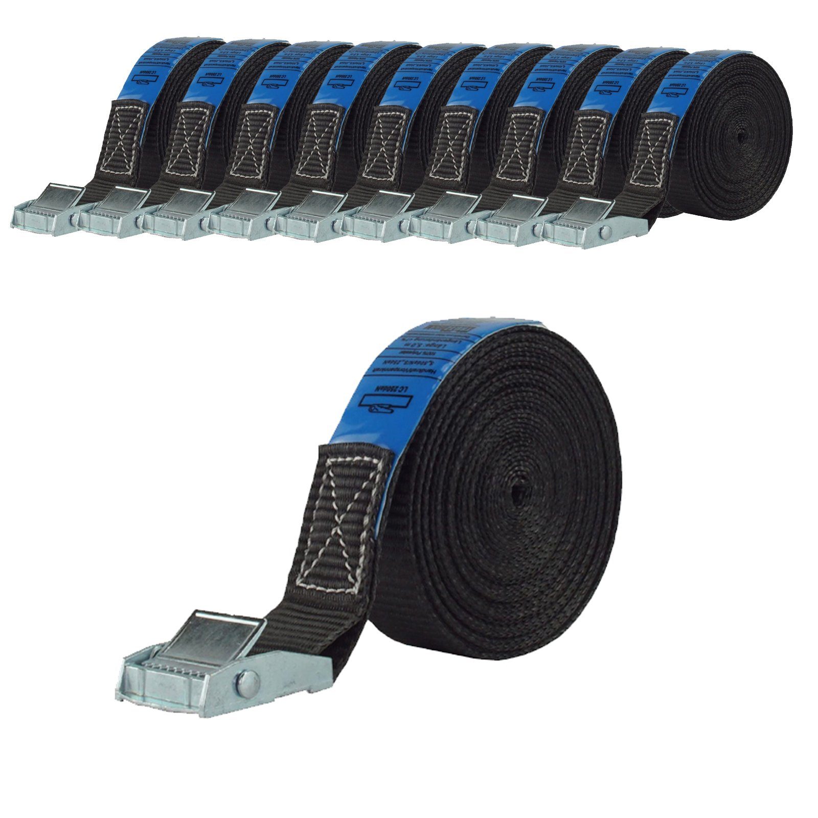 Spanngurt 10x Profi Spanngurt Gurt Zurrgurt Klemmschloss Auto 1-tlg 6m 250 kg
