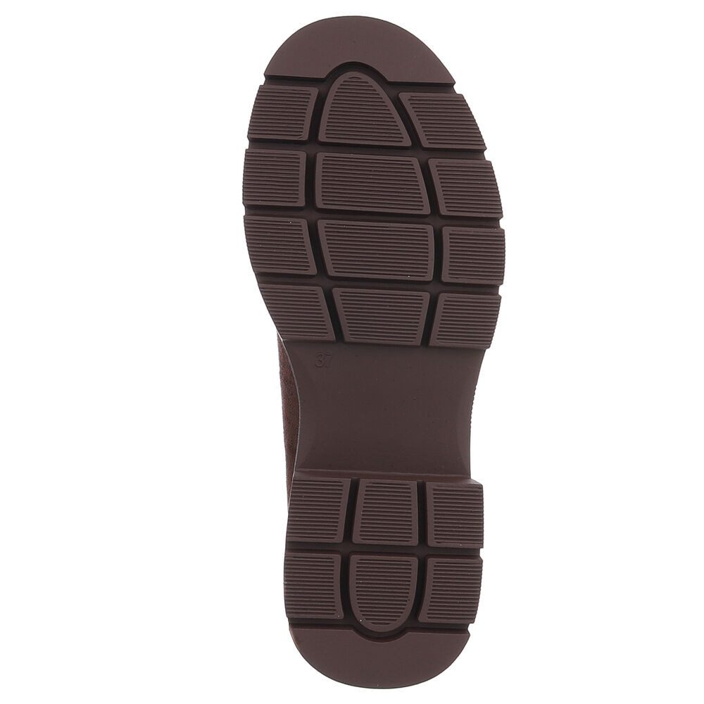 Ital-Design Elegante Damen Mokassin mit Fransen und Details Slipper (91154496) Blockabsatz Mokassins in Braun