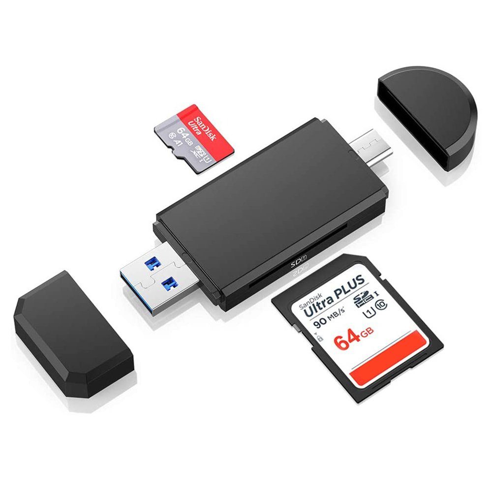 GelldG Speicherkartenleser USB 3.0 Kartenleser, SD/Micro SD Kartenlesegerät