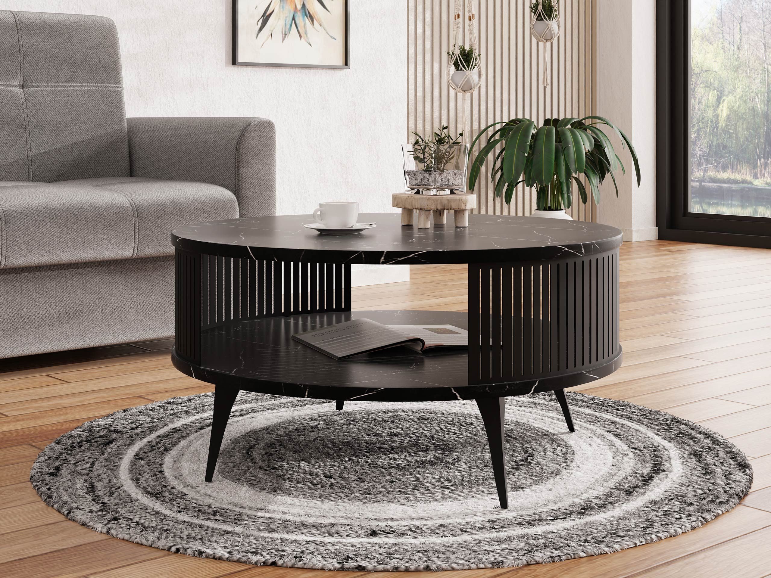 MIRJAN24 Couchtisch Roenni, Beine und Seiten aus Stahl, schwarz pulverbesch günstig online kaufen