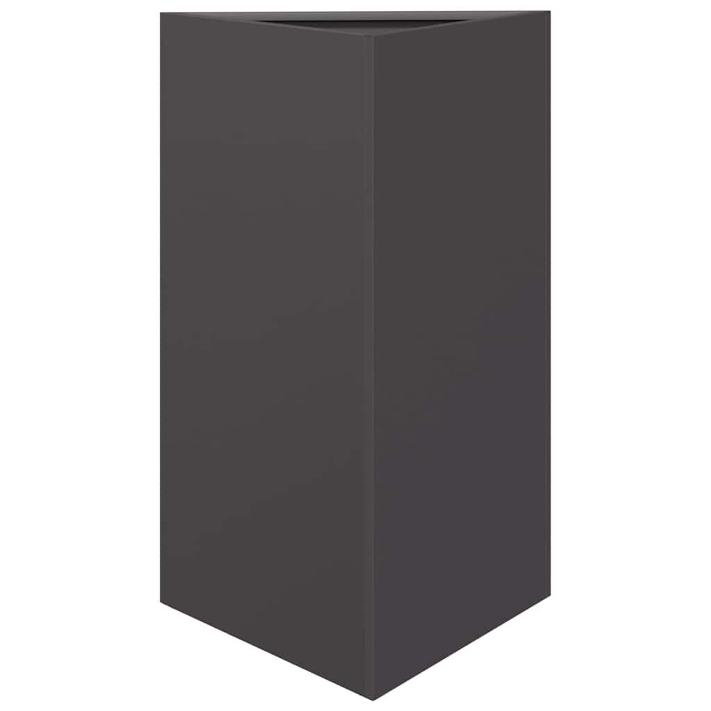 vidaXL Blumentopf Pflanzkübel Schwarz Dreieckig 50x43x75 cm Stahl (1 St)