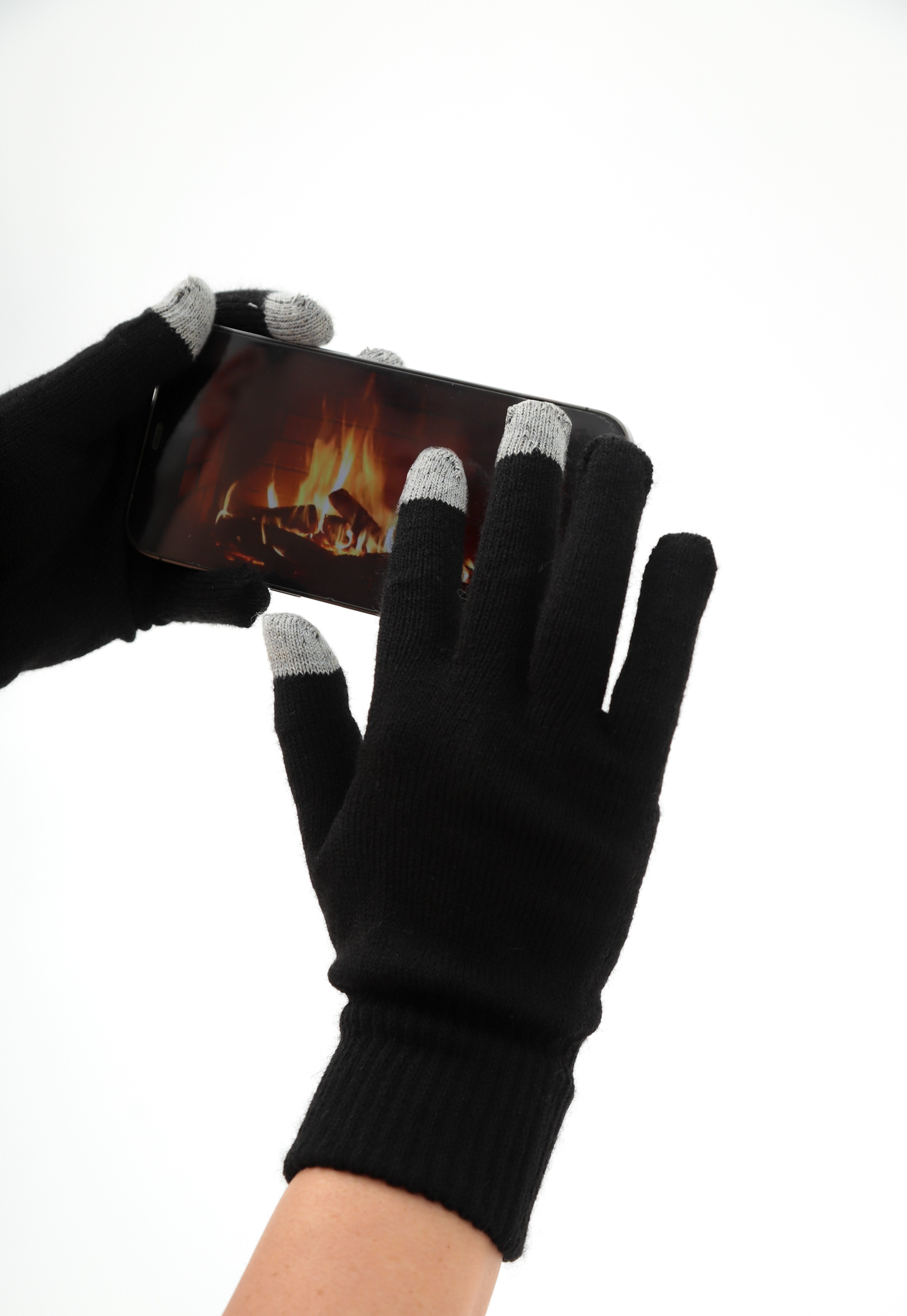 herémood Strickhandschuhe Winterhandschuhe Fahrradhandschuhe mit Touchscreen-Funktion Rutschfest