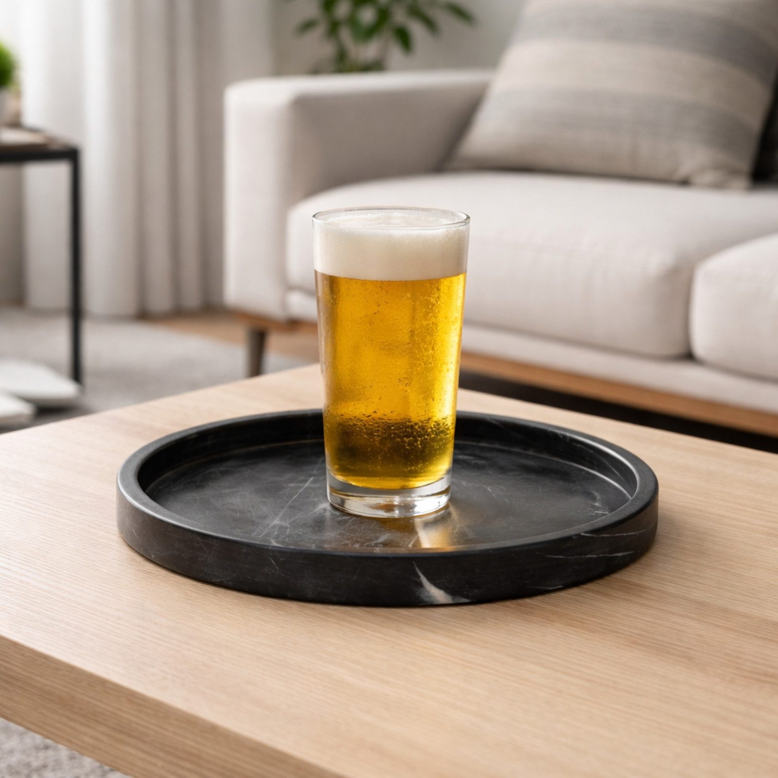 houseproud Dekotablett Orbit Dekotablett - rundes Tablett aus Marmo
