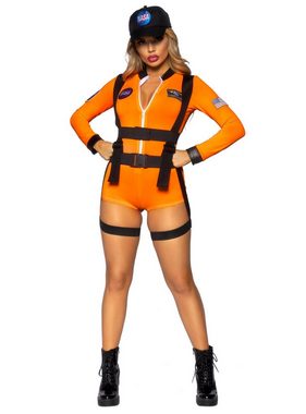 Leg Avenue Kostüm Sexy NASA Astronautin Kostüm, Hautenger Body im Raumfahrerin-Look